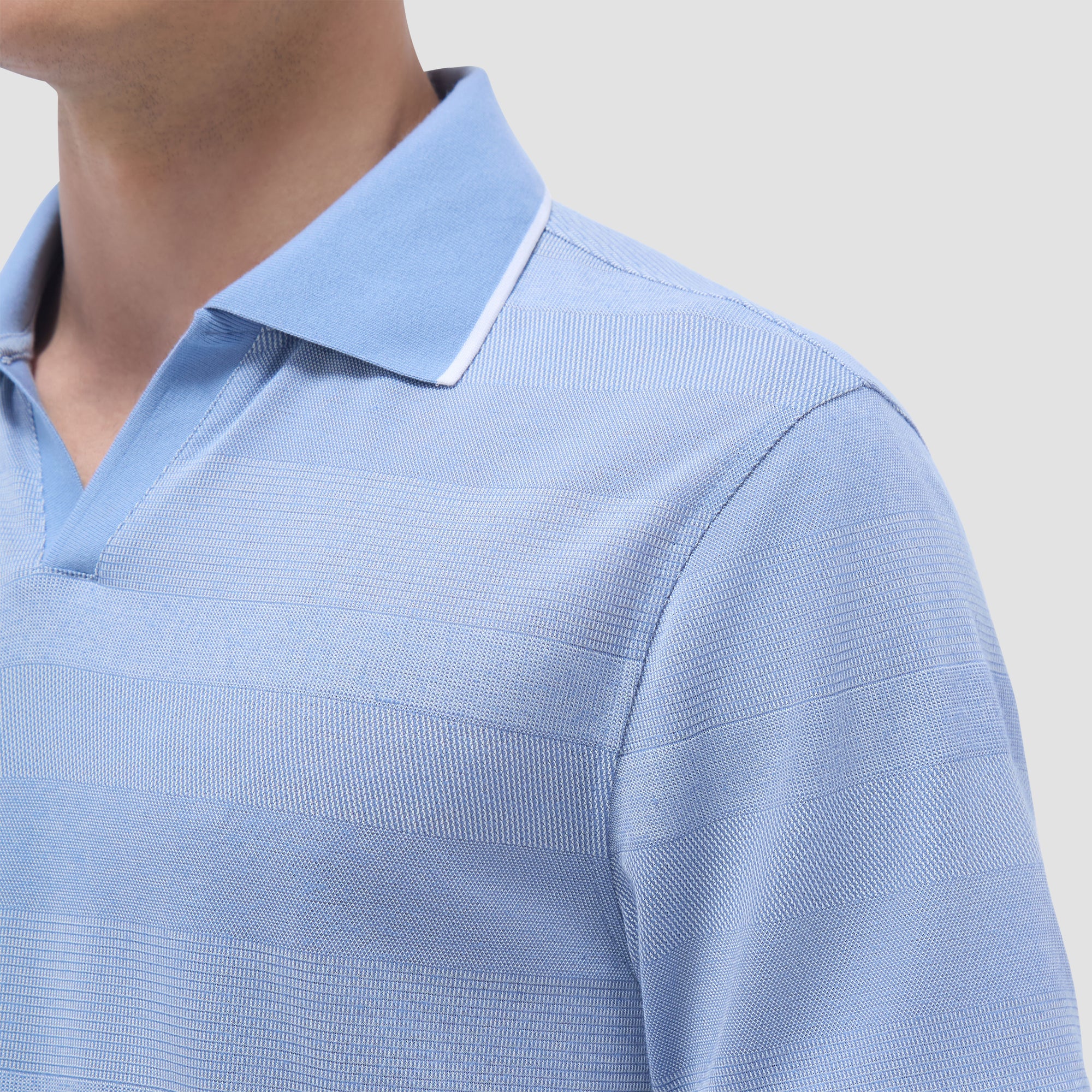 Mixed Media Johnny Collar Polo Shirt