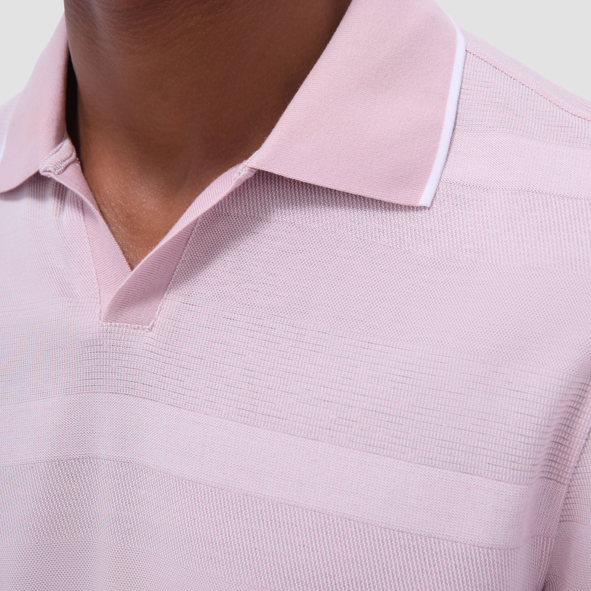 Mixed Media Johnny Collar Polo Shirt