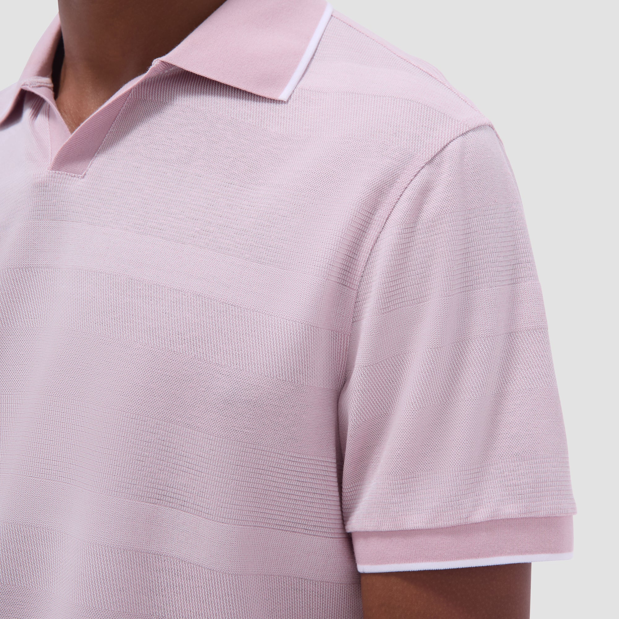 Mixed Media Johnny Collar Polo Shirt