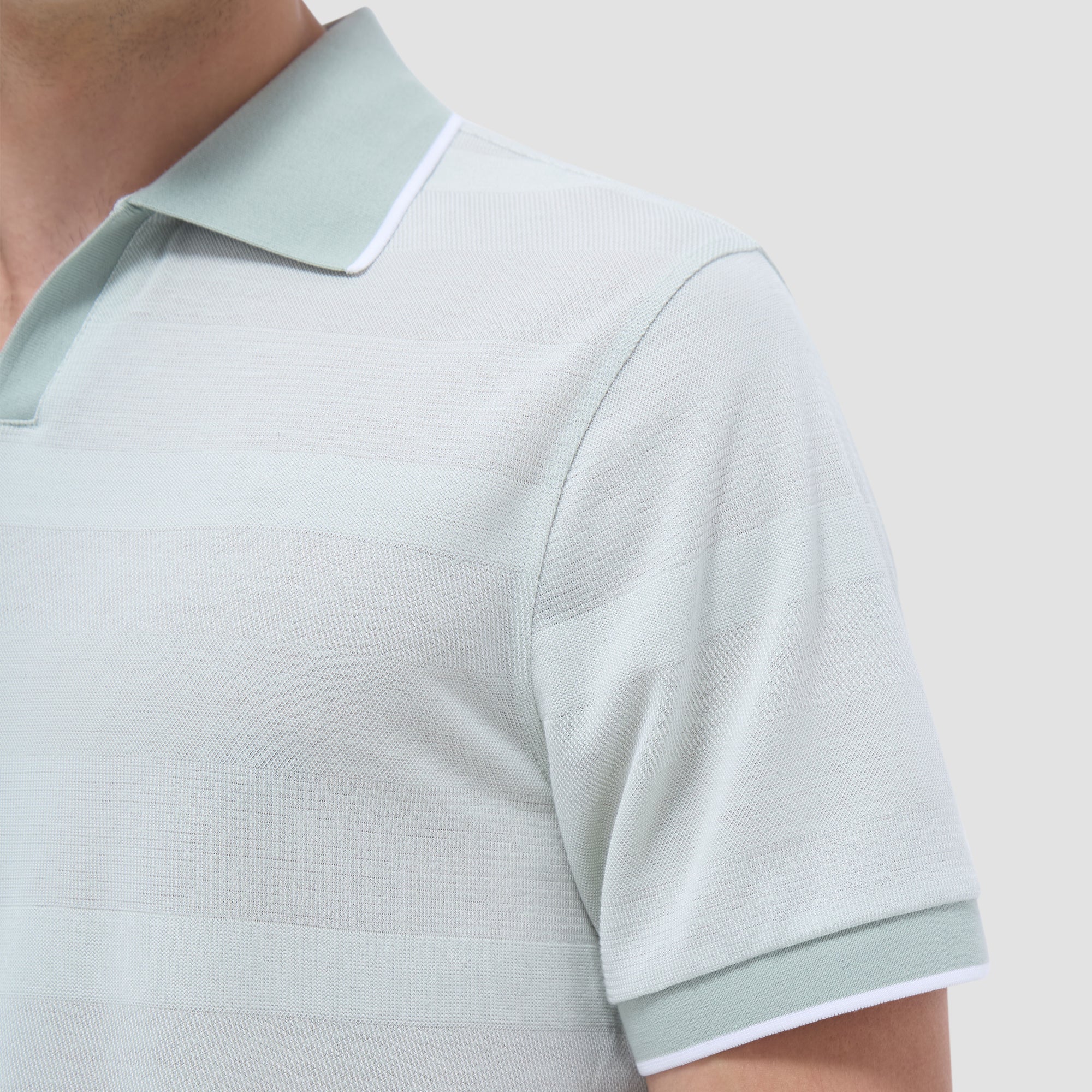 Mixed Media Johnny Collar Polo Shirt