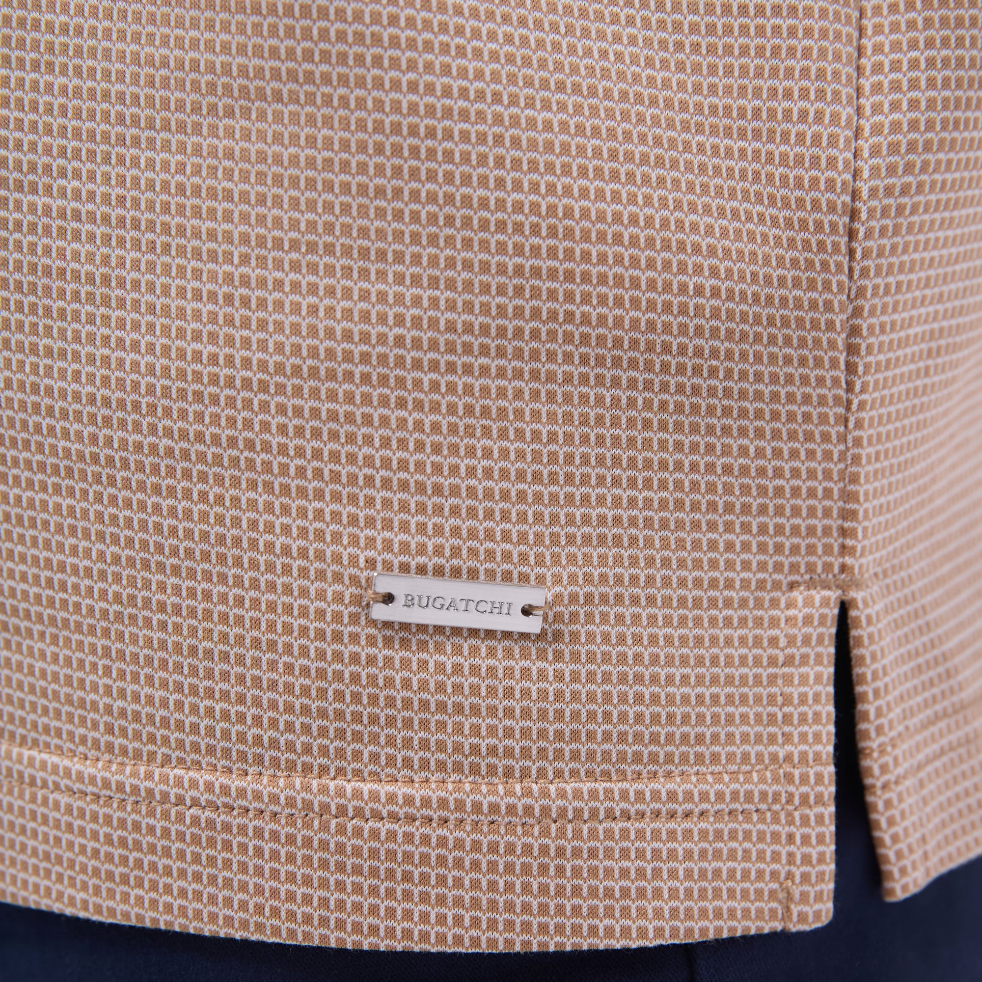Micro Check Quarter-Zip Polo Shirt