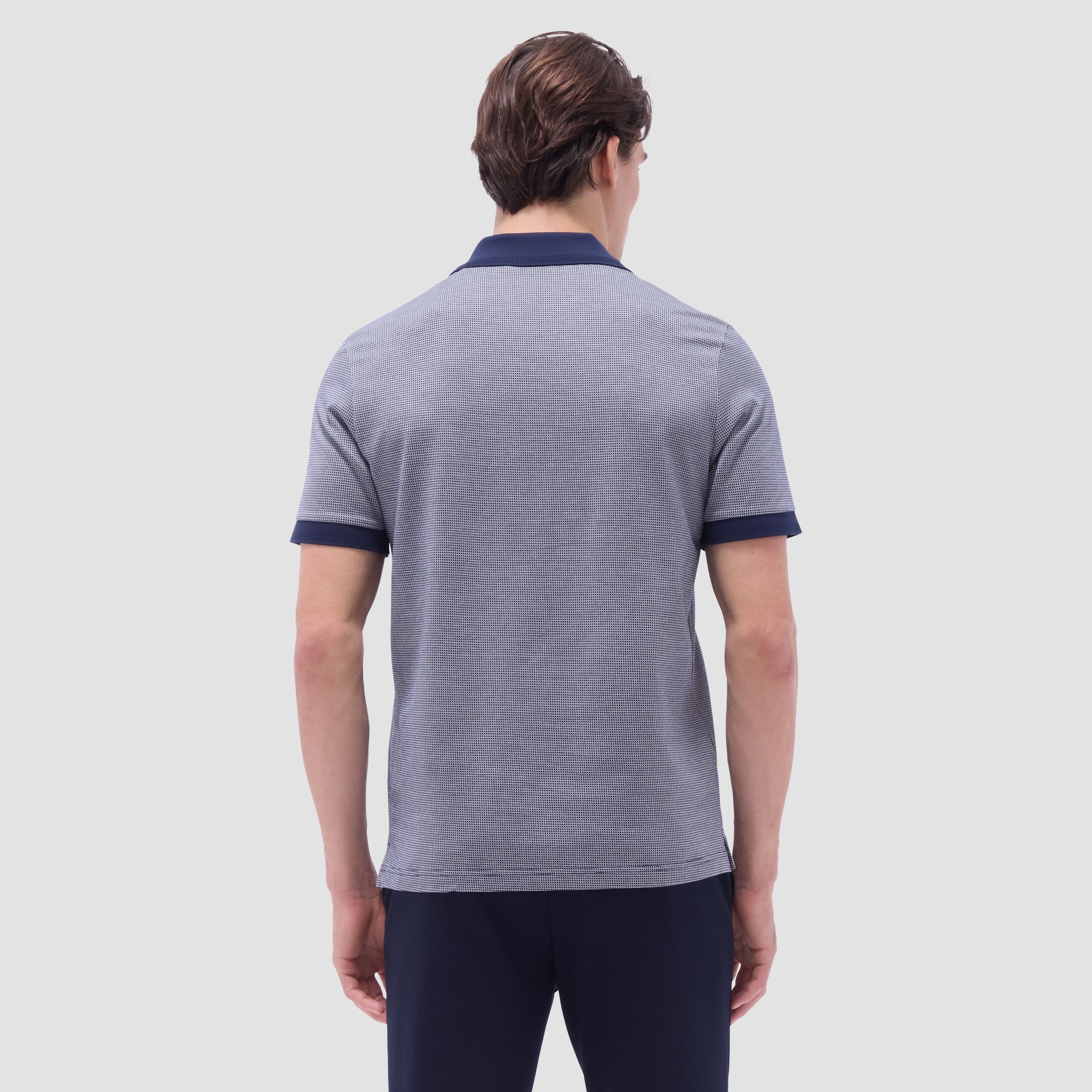 Micro Check Quarter-Zip Polo Shirt