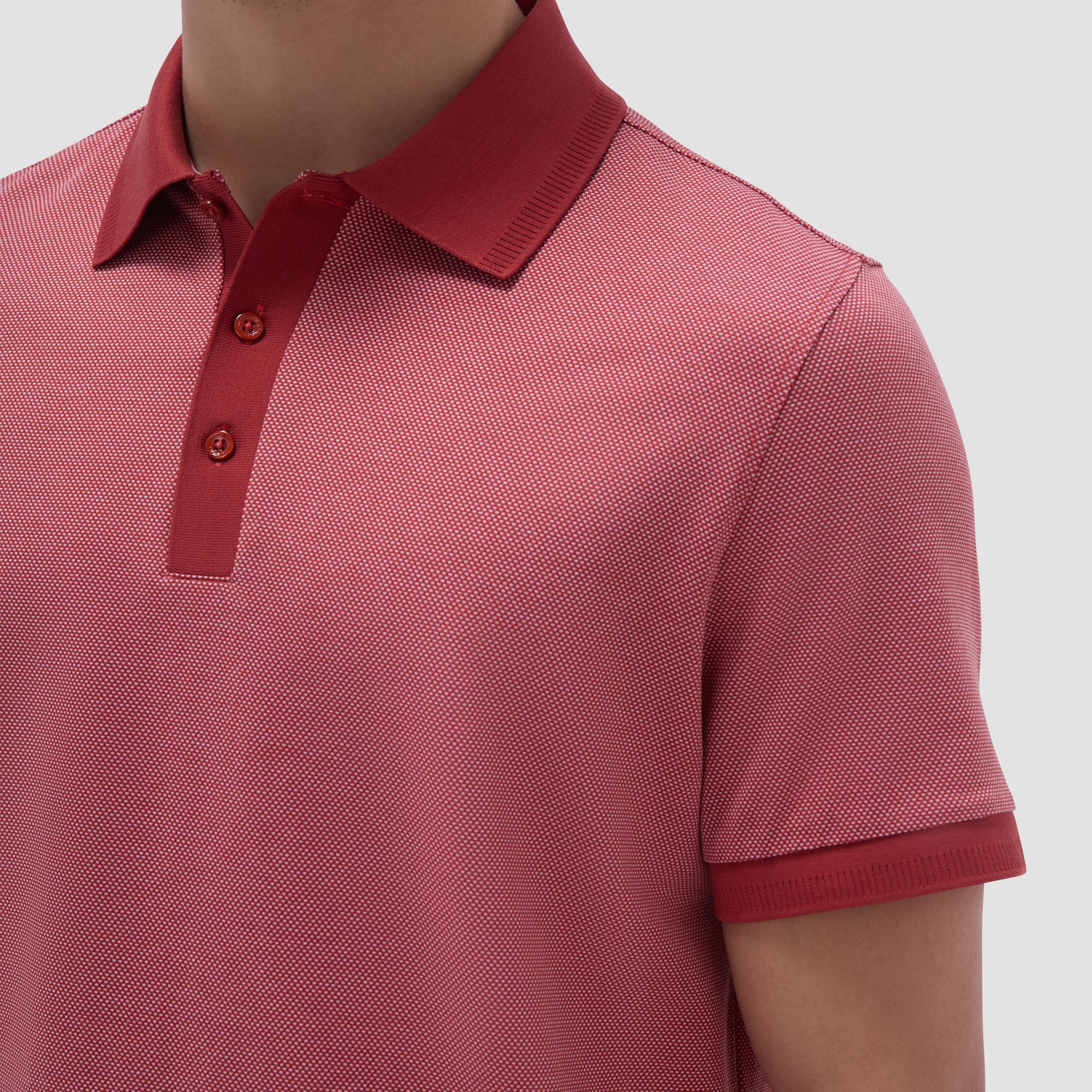 Two-Tone Bird's Eye Polo Shirt