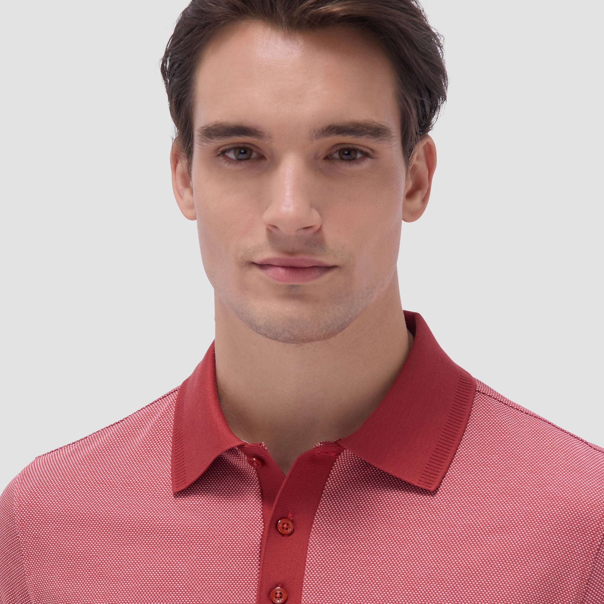 Two-Tone Bird's Eye Polo Shirt
