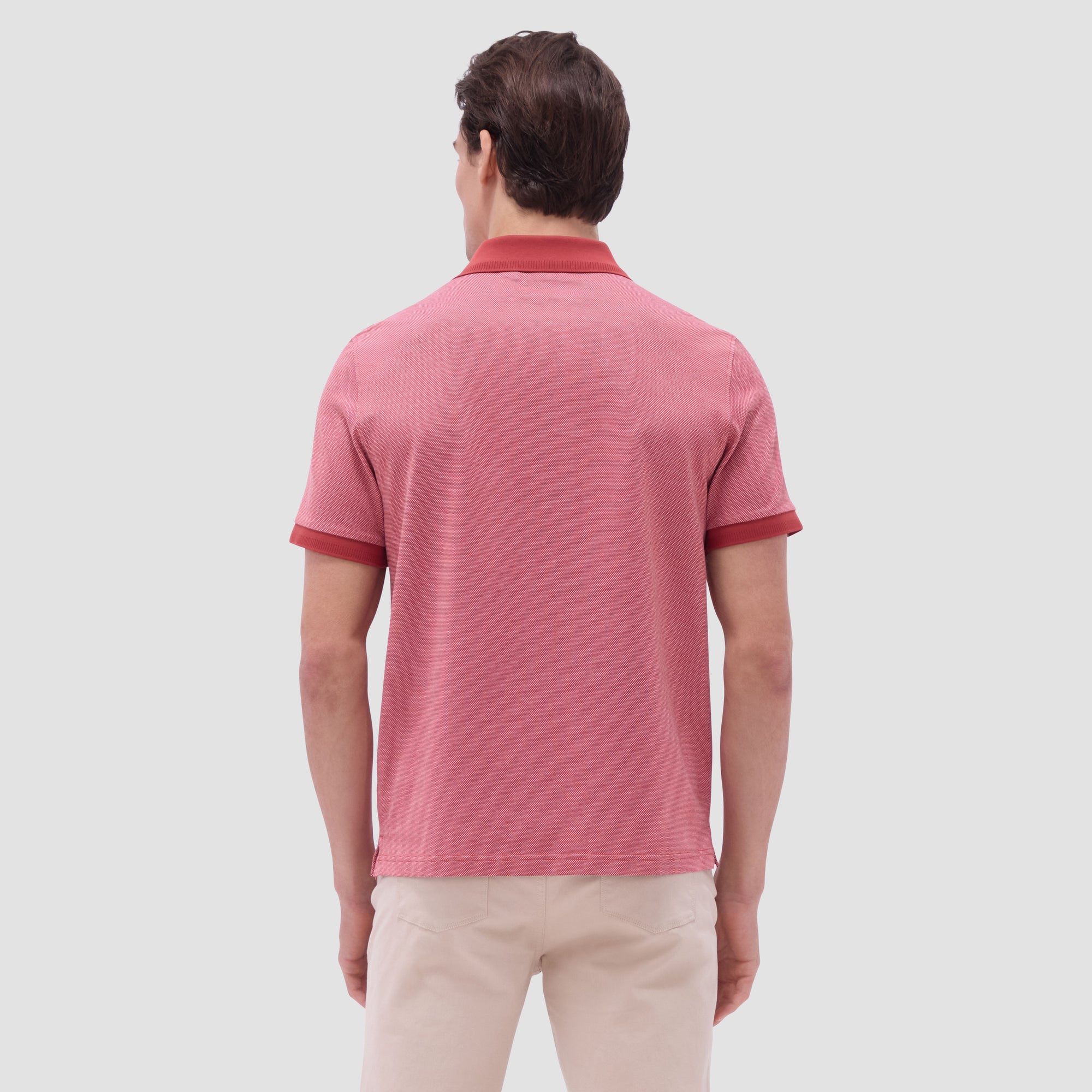 Two-Tone Bird's Eye Polo Shirt