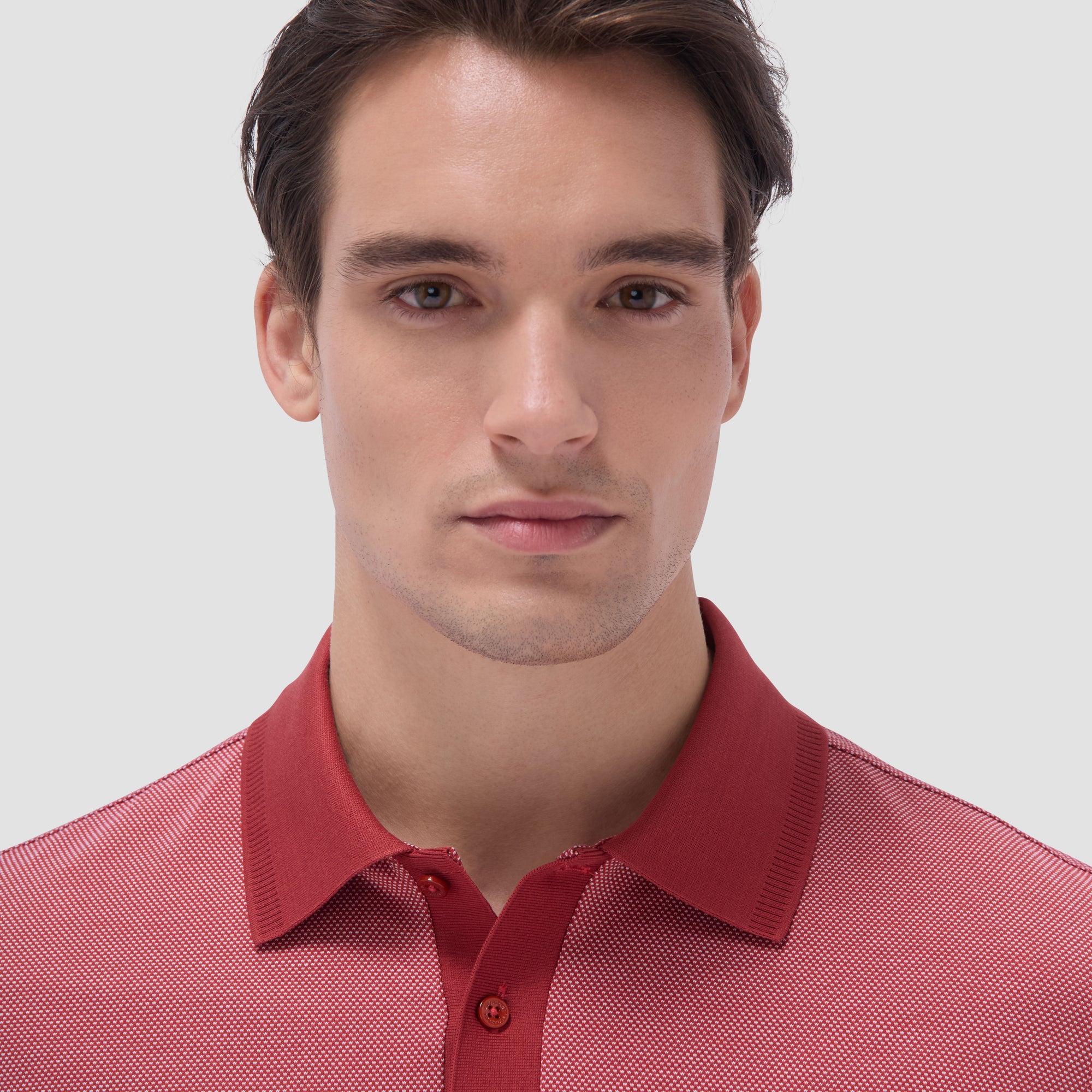 Two-Tone Bird's Eye Polo Shirt
