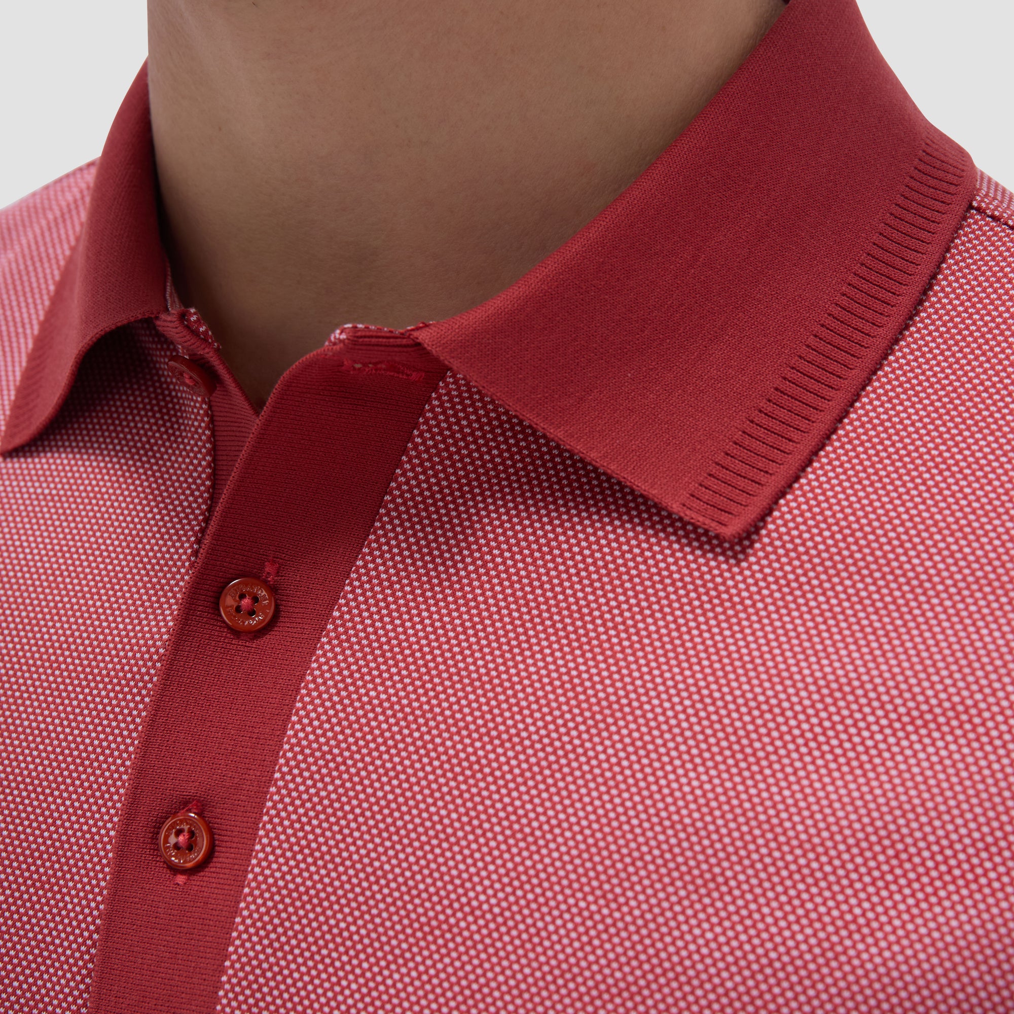 Two-Tone Bird's Eye Polo Shirt