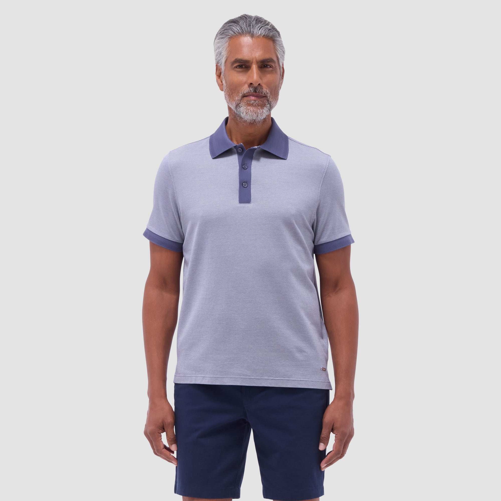 Two-Tone Bird's Eye Polo Shirt