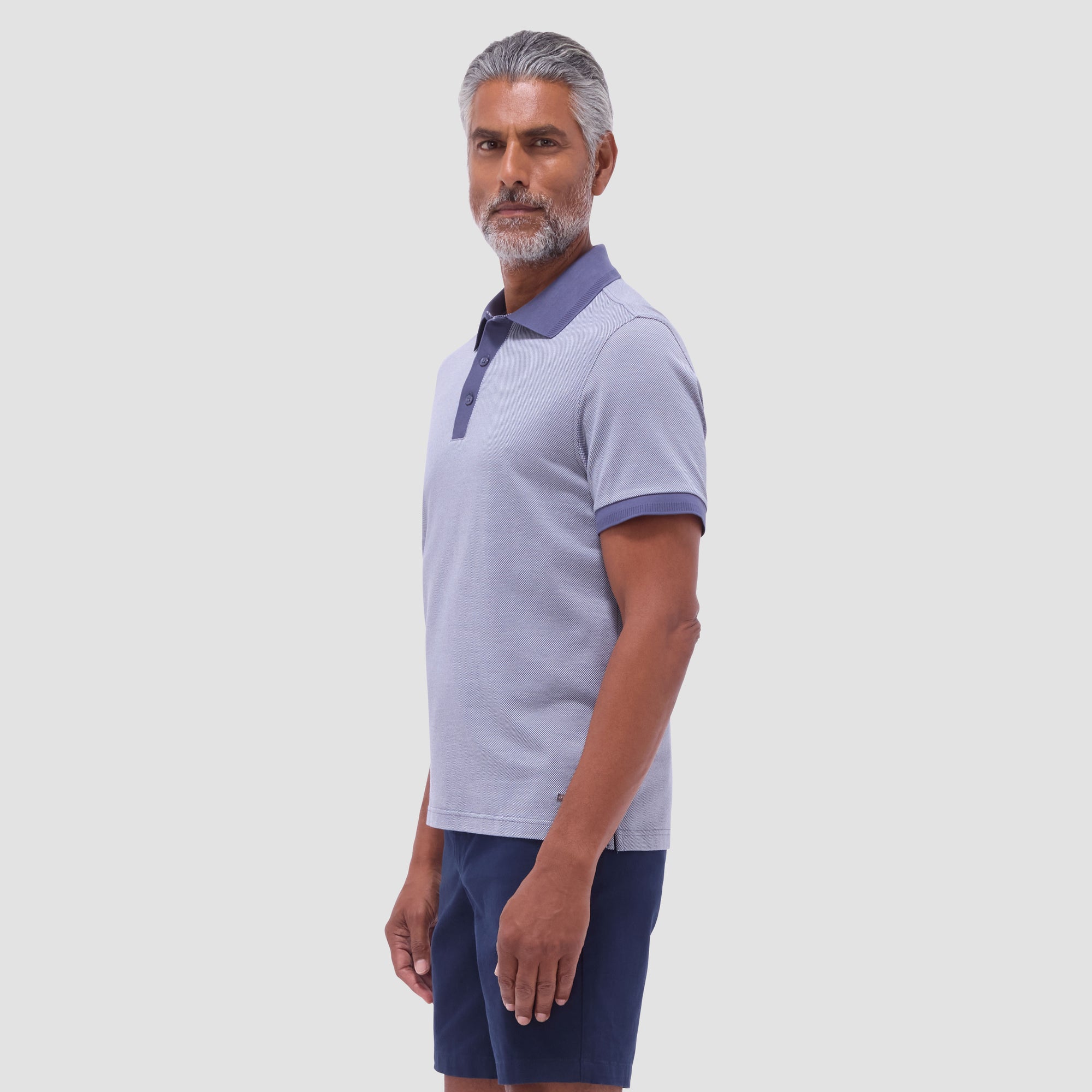 Two-Tone Bird's Eye Polo Shirt