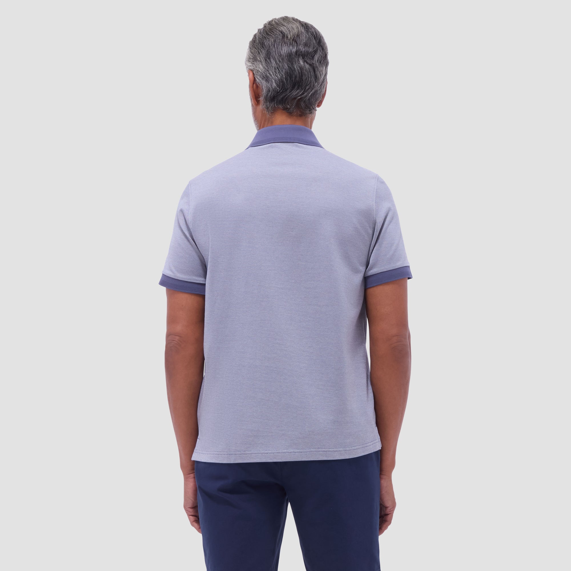 Two-Tone Bird's Eye Polo Shirt