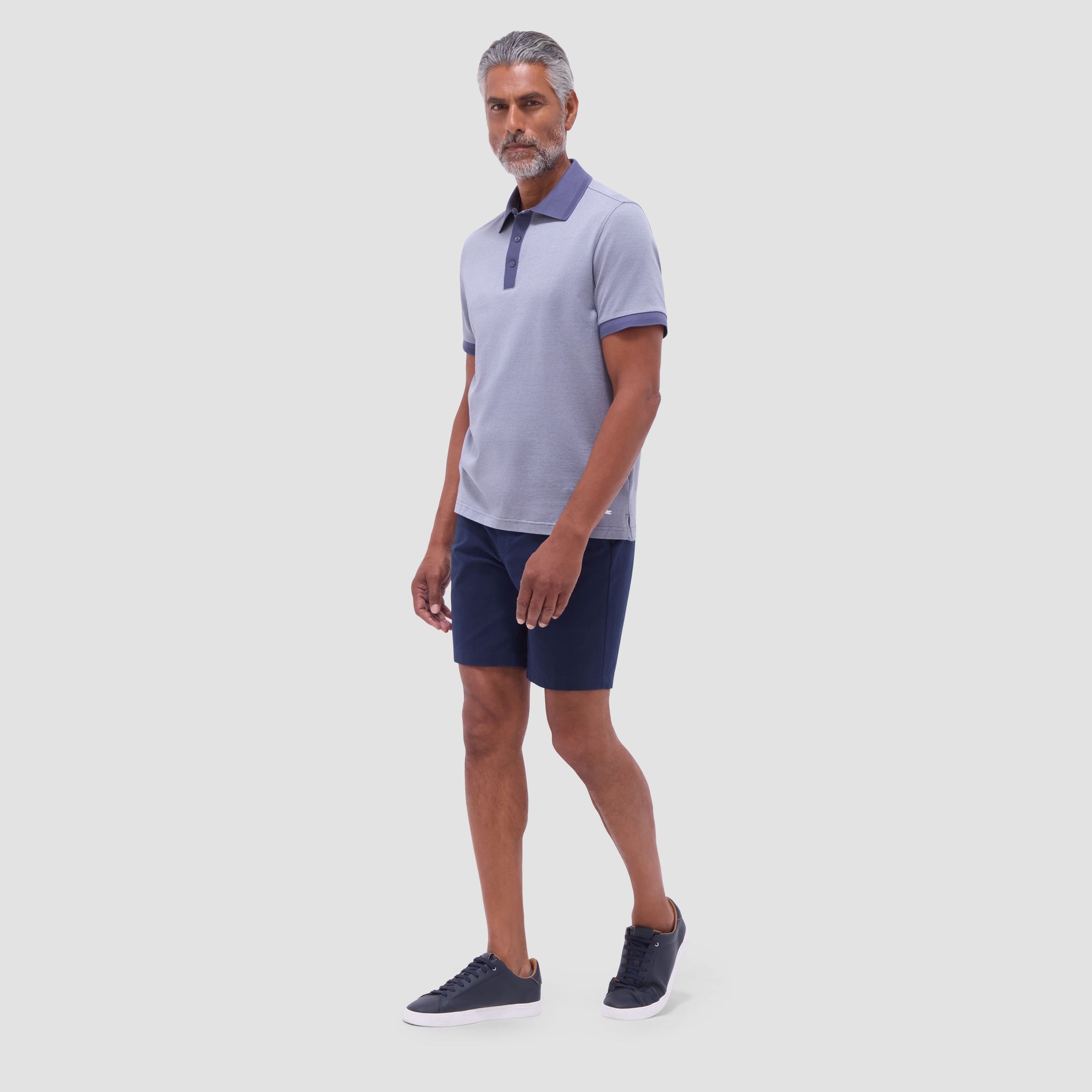 Two-Tone Bird's Eye Polo Shirt