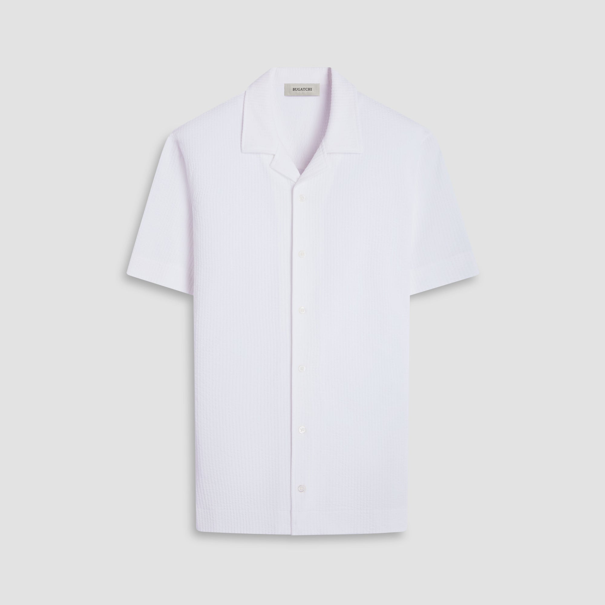 Seersucker Crinkled Camp Shirt