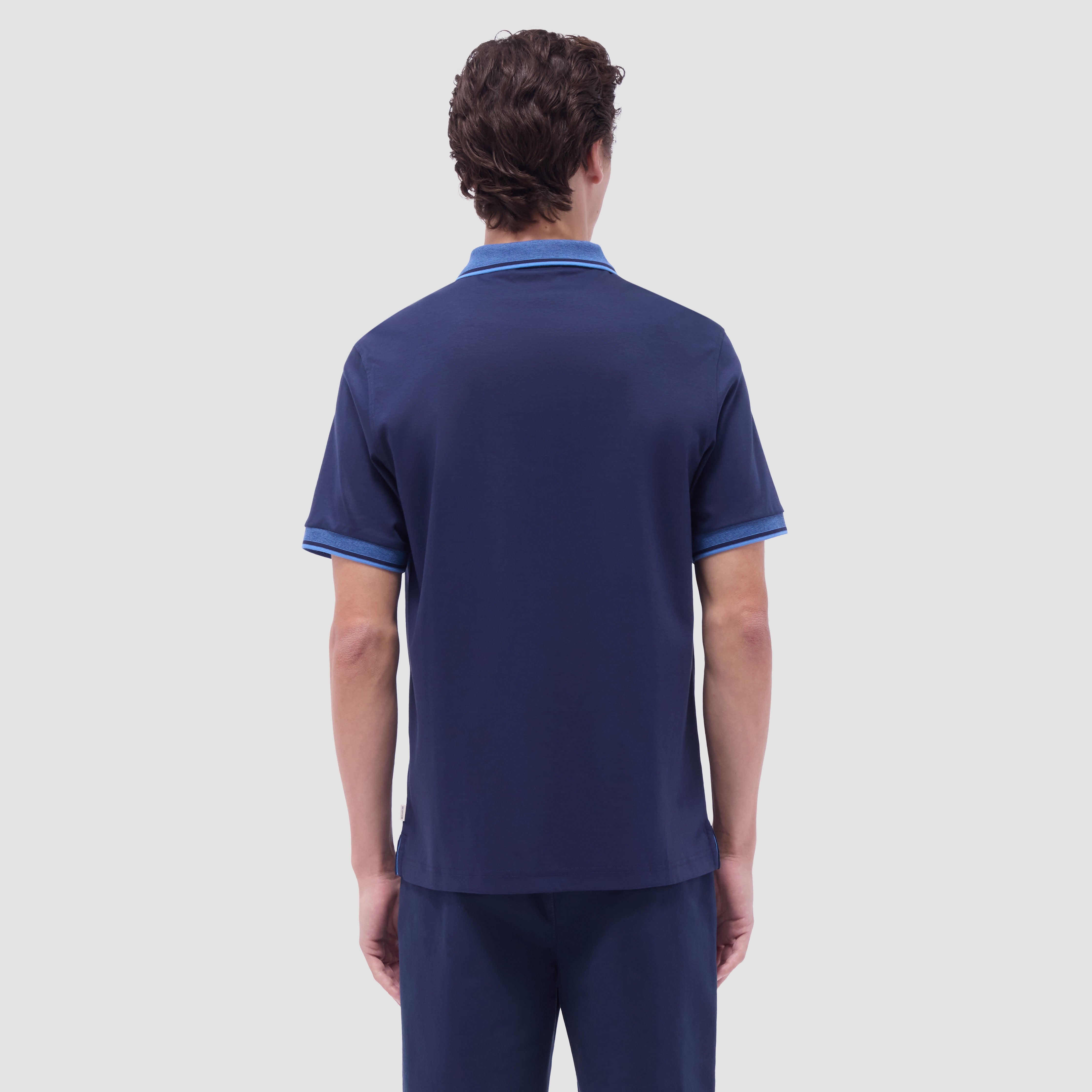 Solid Polo Shirt in Navy – BUGATCHI