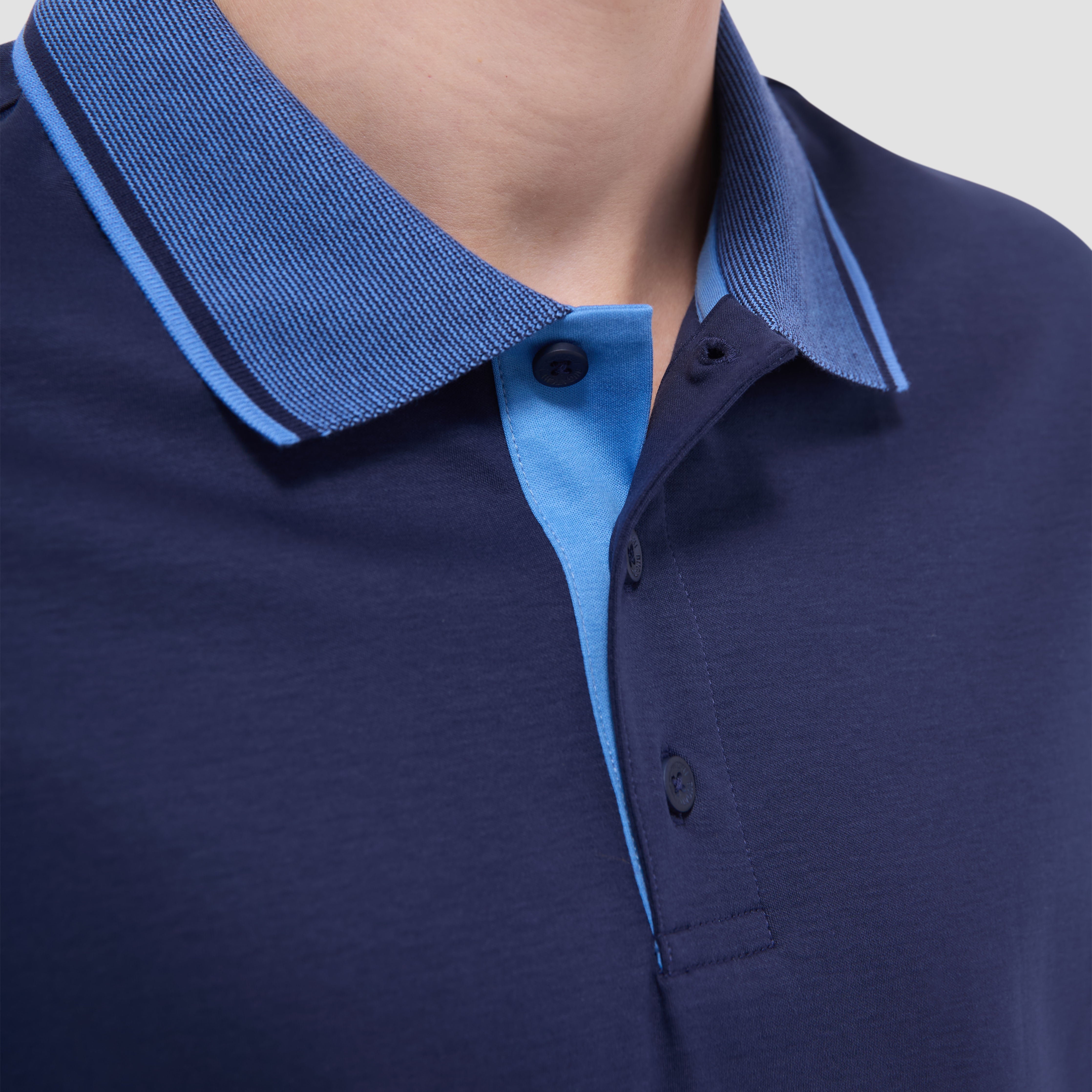Solid Polo Shirt in Navy – BUGATCHI