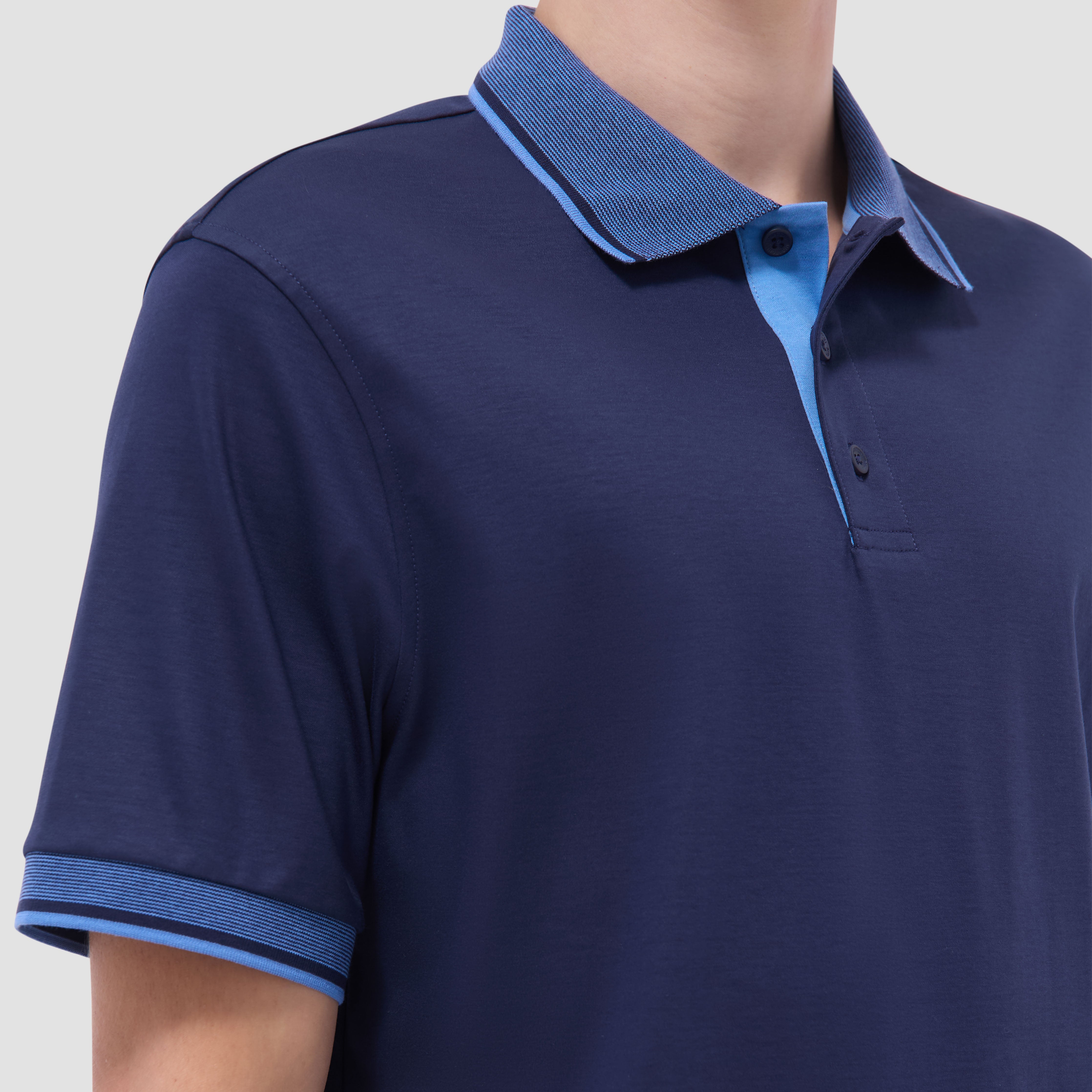 Solid Polo Shirt in Navy – BUGATCHI