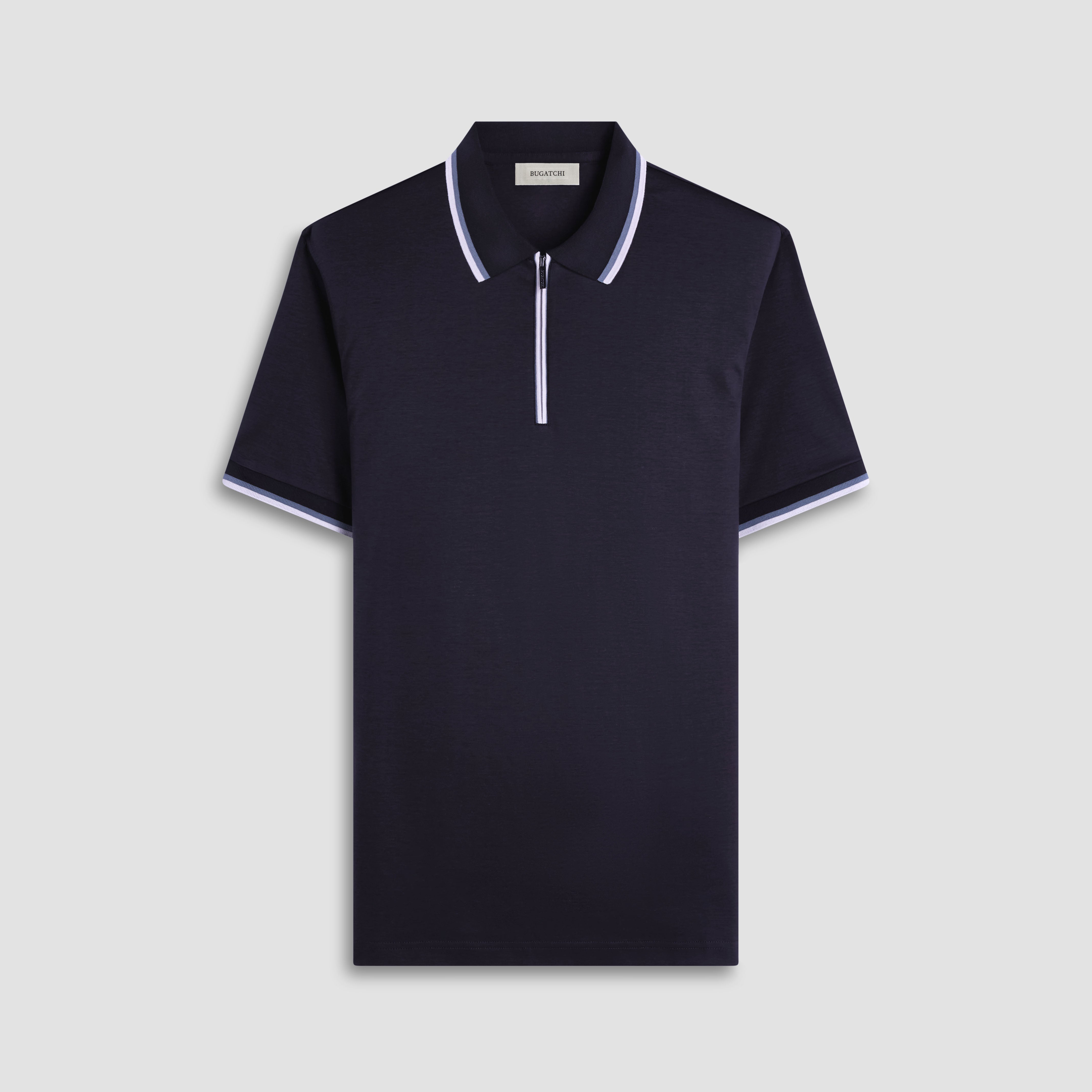 BUGATCHI ポロシャツ M Solid Quarter-Zip Polo Shirt in Black – BUGATCHI