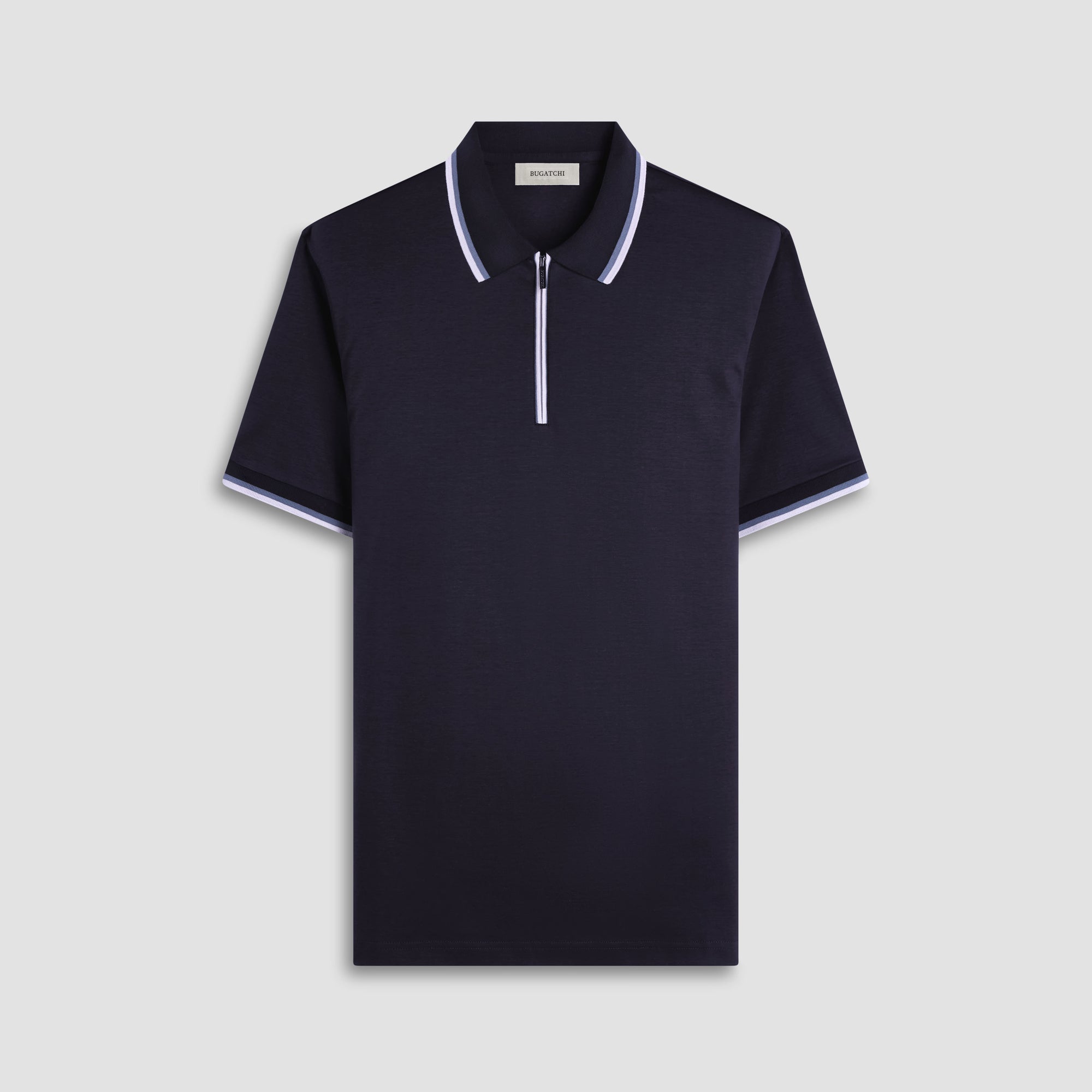 Solid Quarter-Zip Polo Shirt