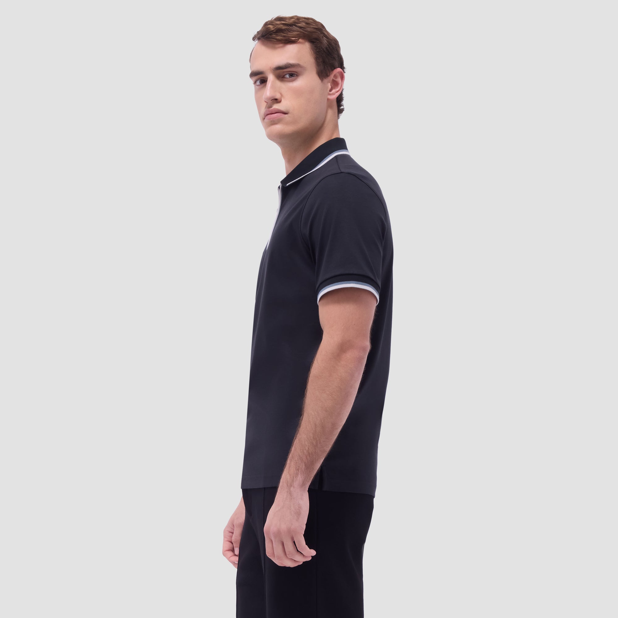 Solid Quarter-Zip Polo Shirt