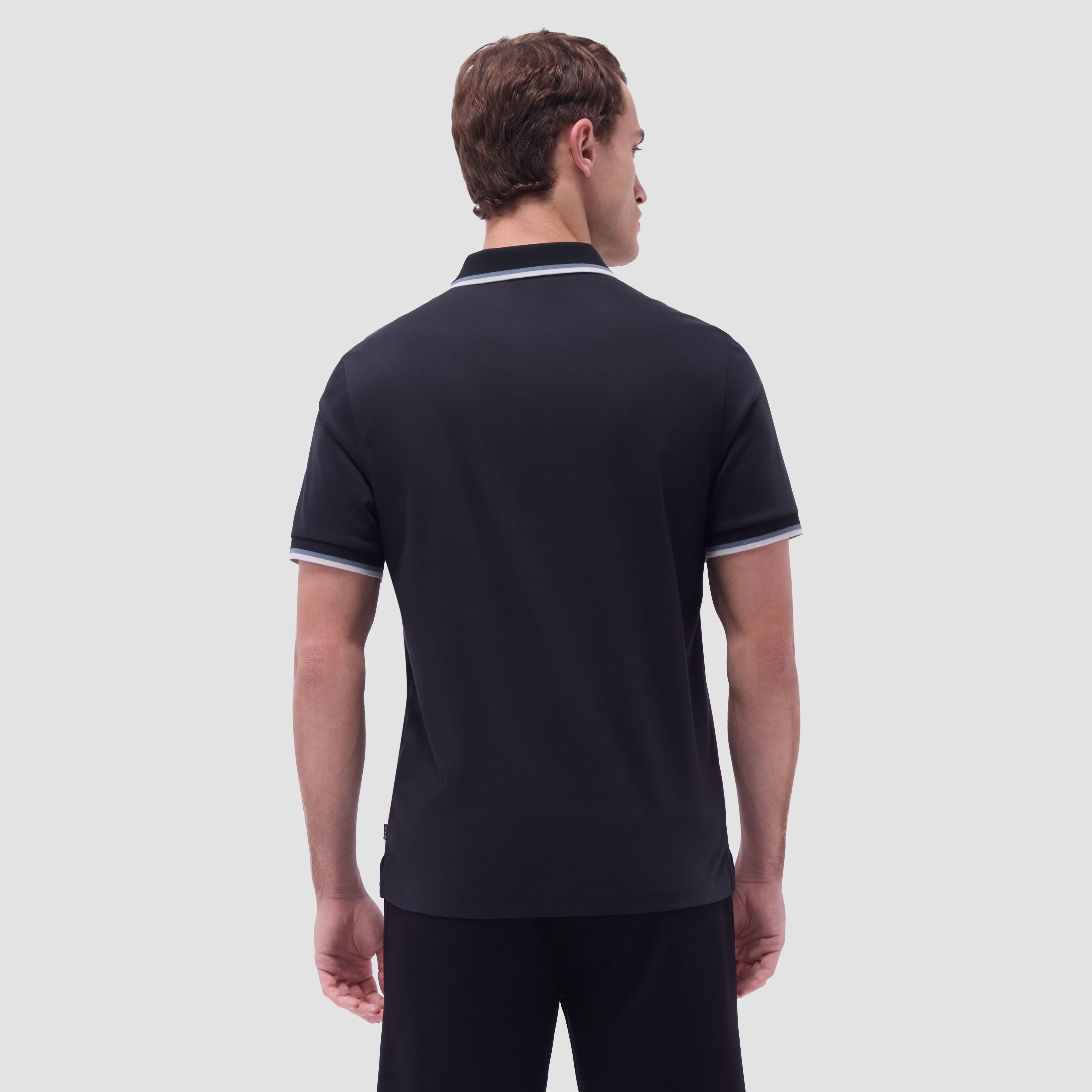 Solid Quarter-Zip Polo Shirt in Black – BUGATCHI
