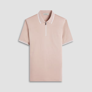 Solid Quarter-Zip Polo Shirt