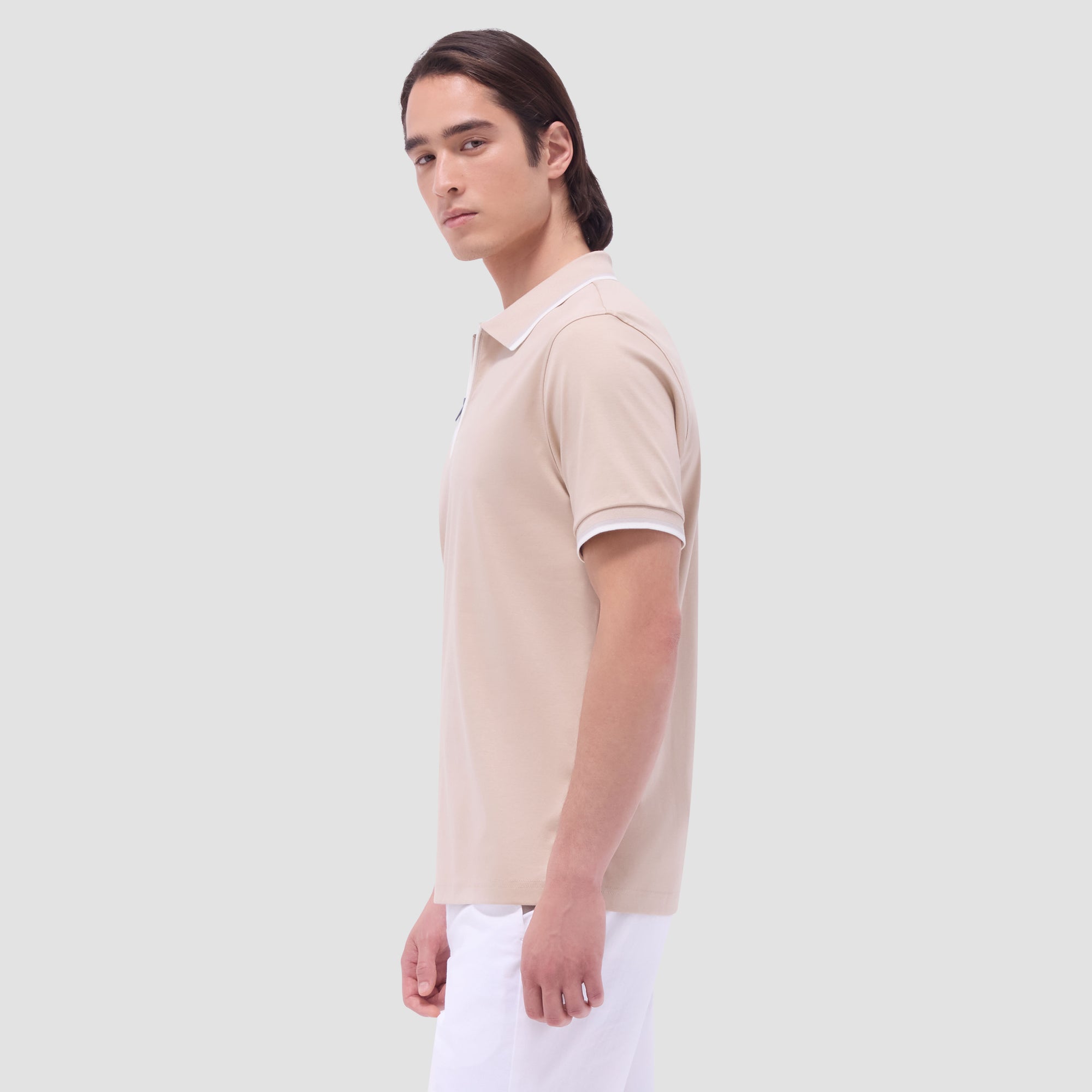 Solid Quarter-Zip Polo Shirt