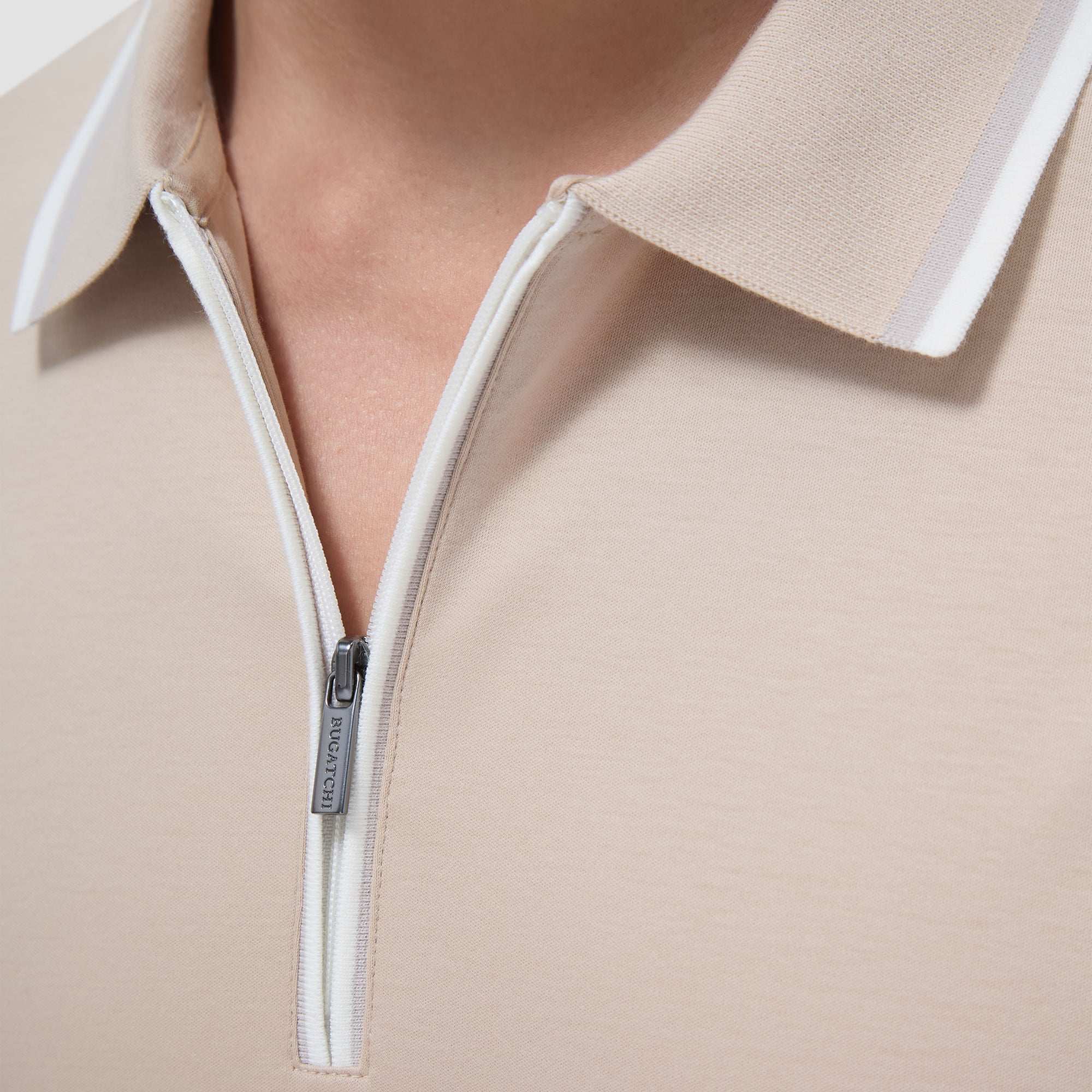 Solid Quarter-Zip Polo Shirt