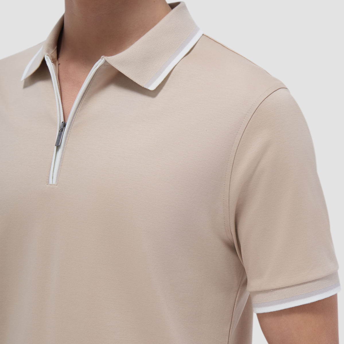 Solid Quarter-Zip Polo Shirt