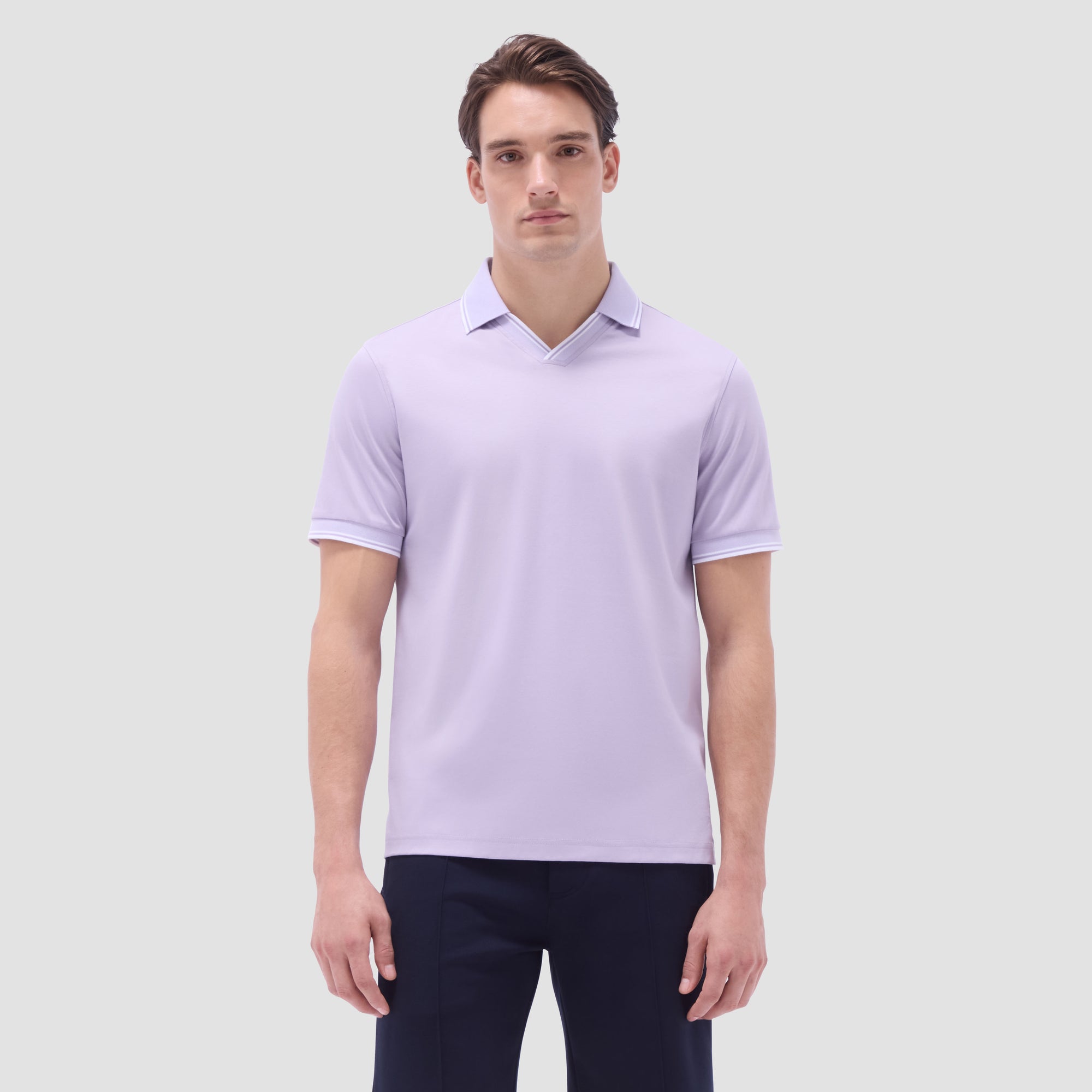 Solid Johnny Collar Polo Shirt