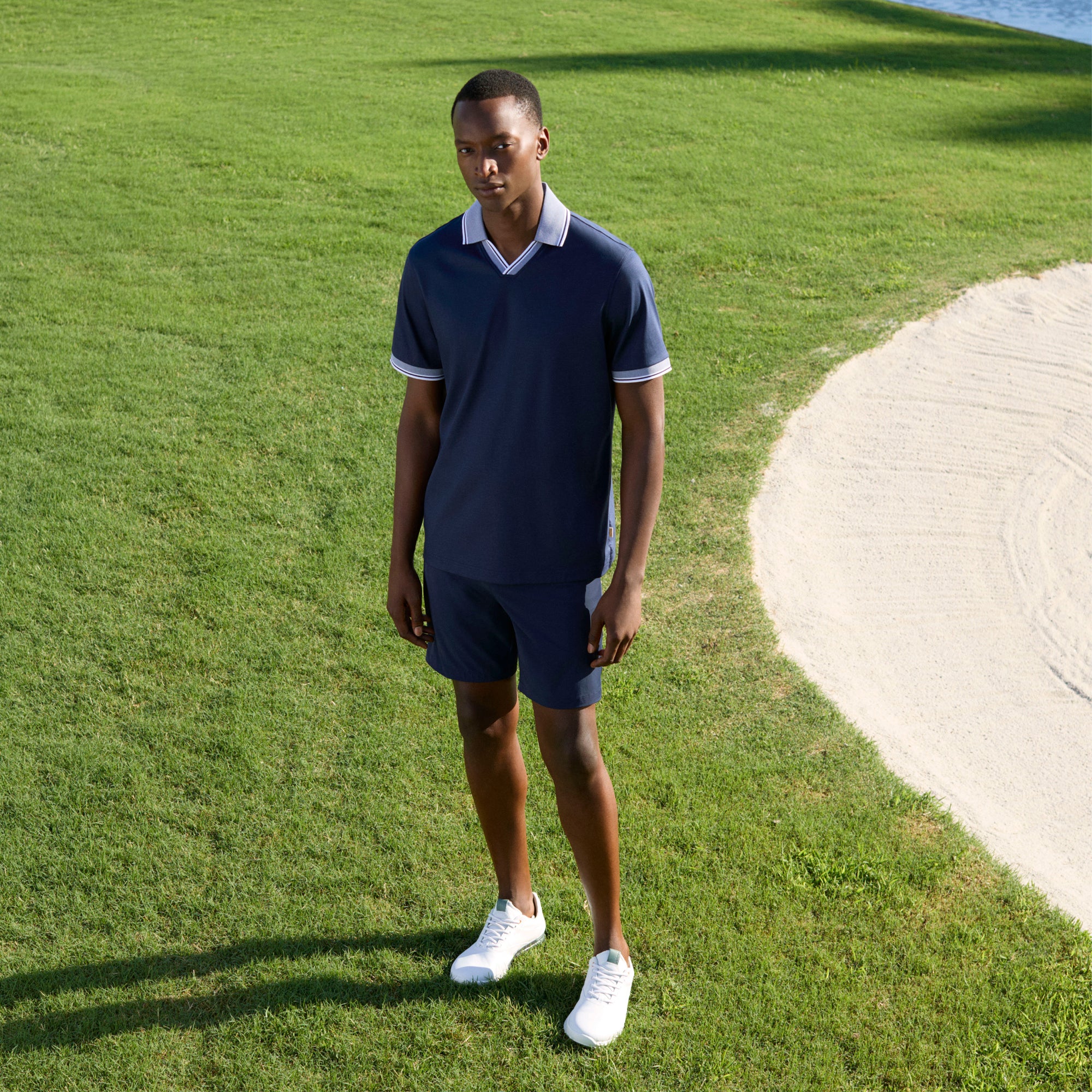 Solid Johnny Collar Polo Shirt