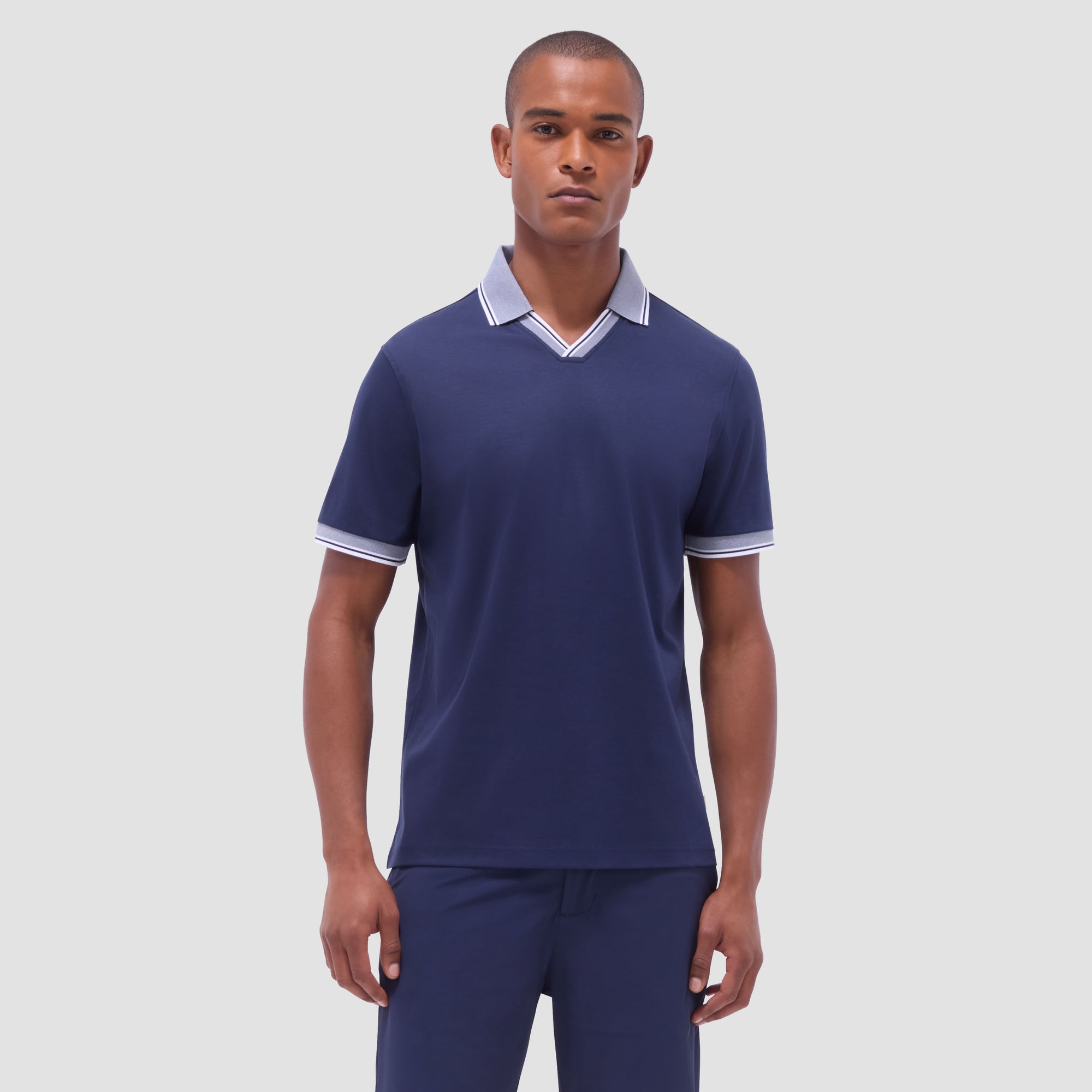 Solid Johnny Collar Polo Shirt