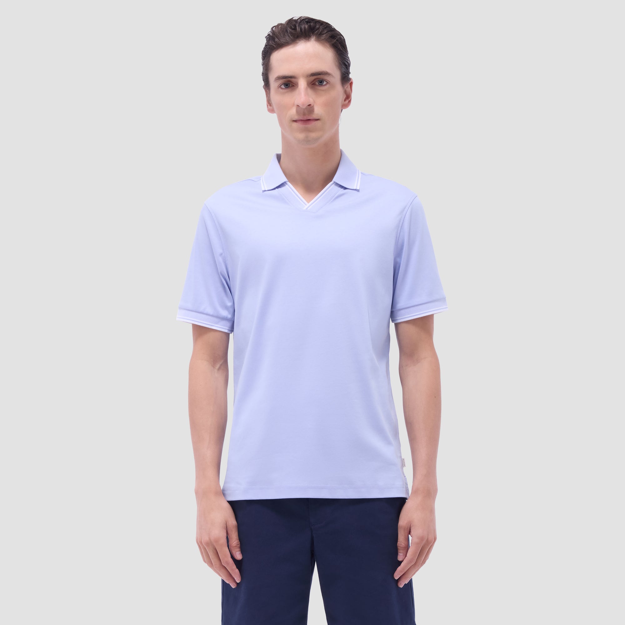 Solid Johnny Collar Polo Shirt