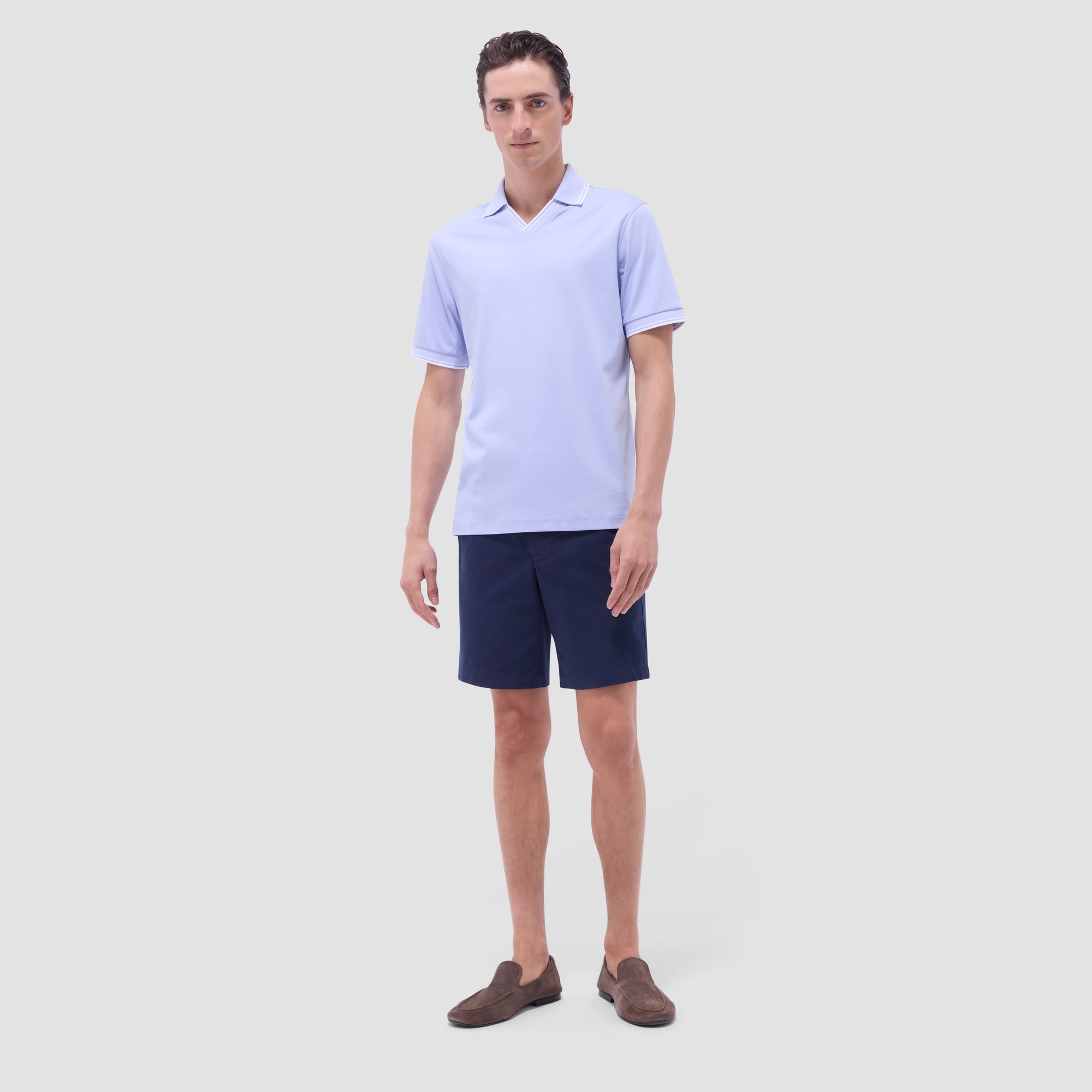 Solid Johnny Collar Polo Shirt