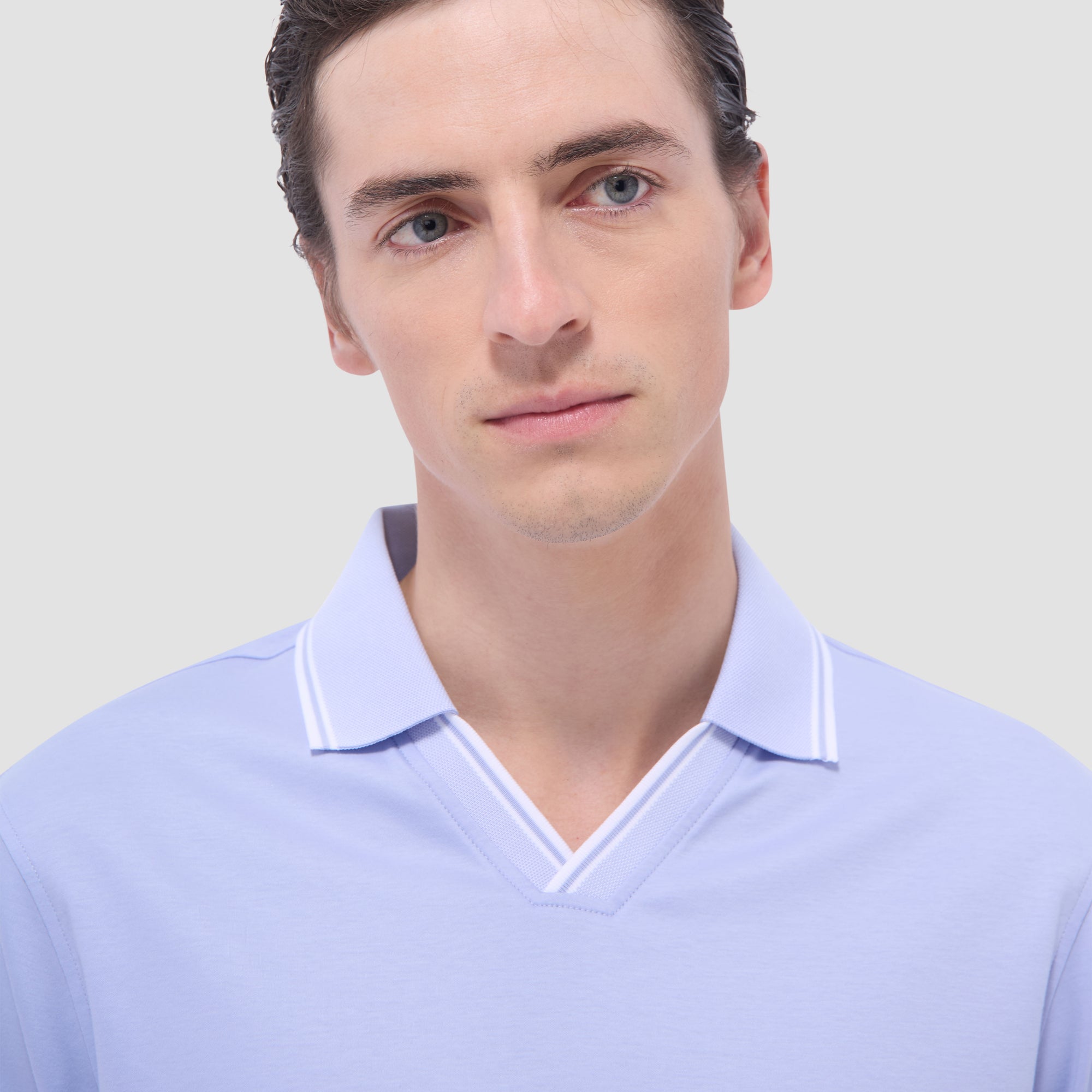 Solid Johnny Collar Polo Shirt