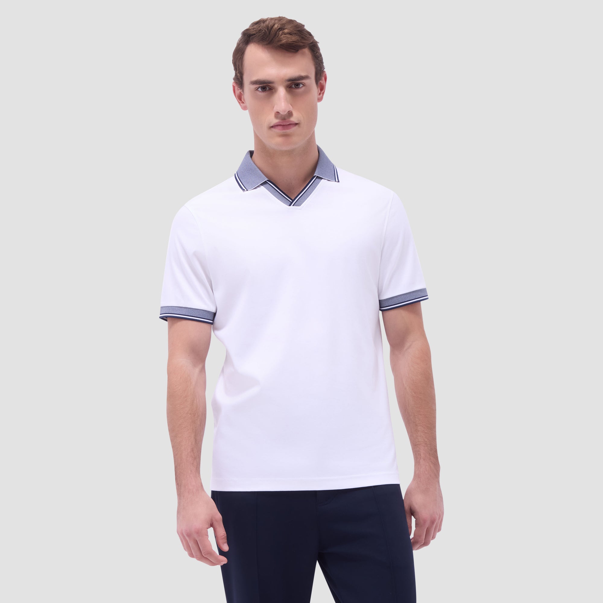 Solid Johnny Collar Polo Shirt