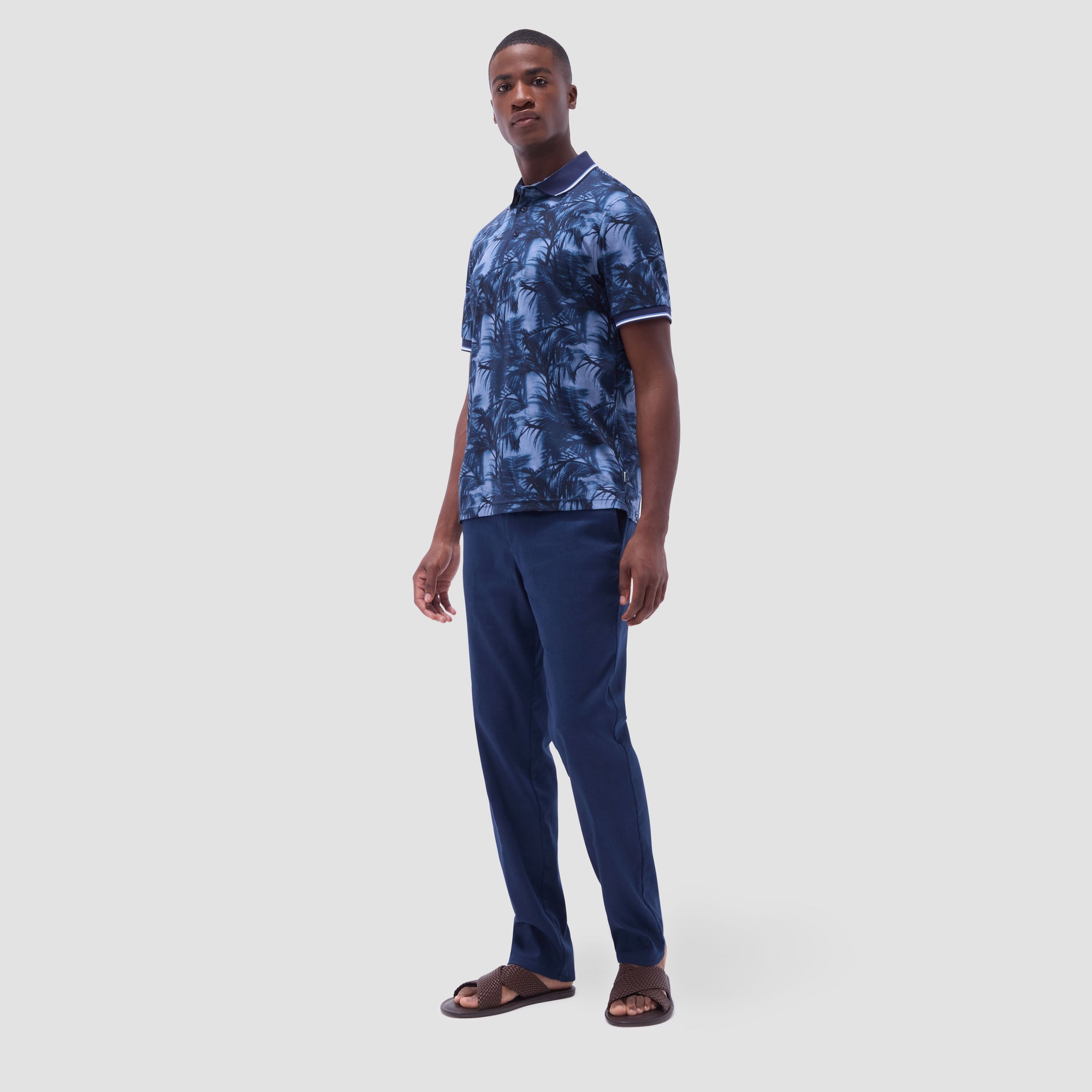 Indigo Palm Polo Shirt