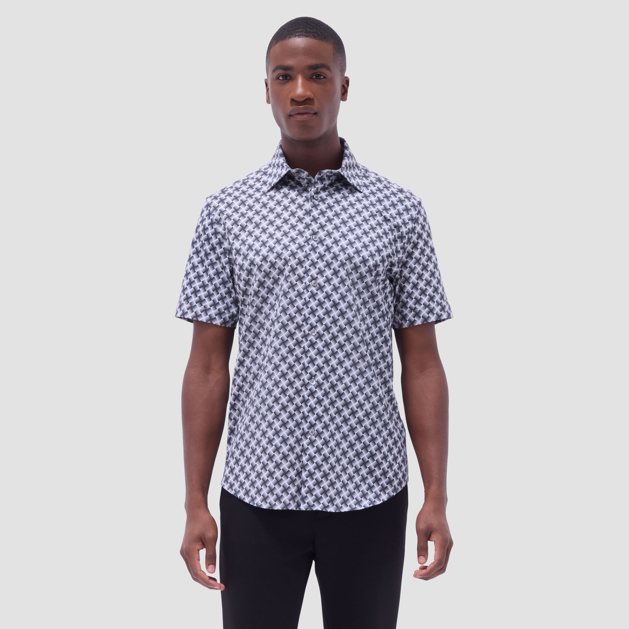 Miles Basketweave OoohCotton Short-Sleeve Shirt