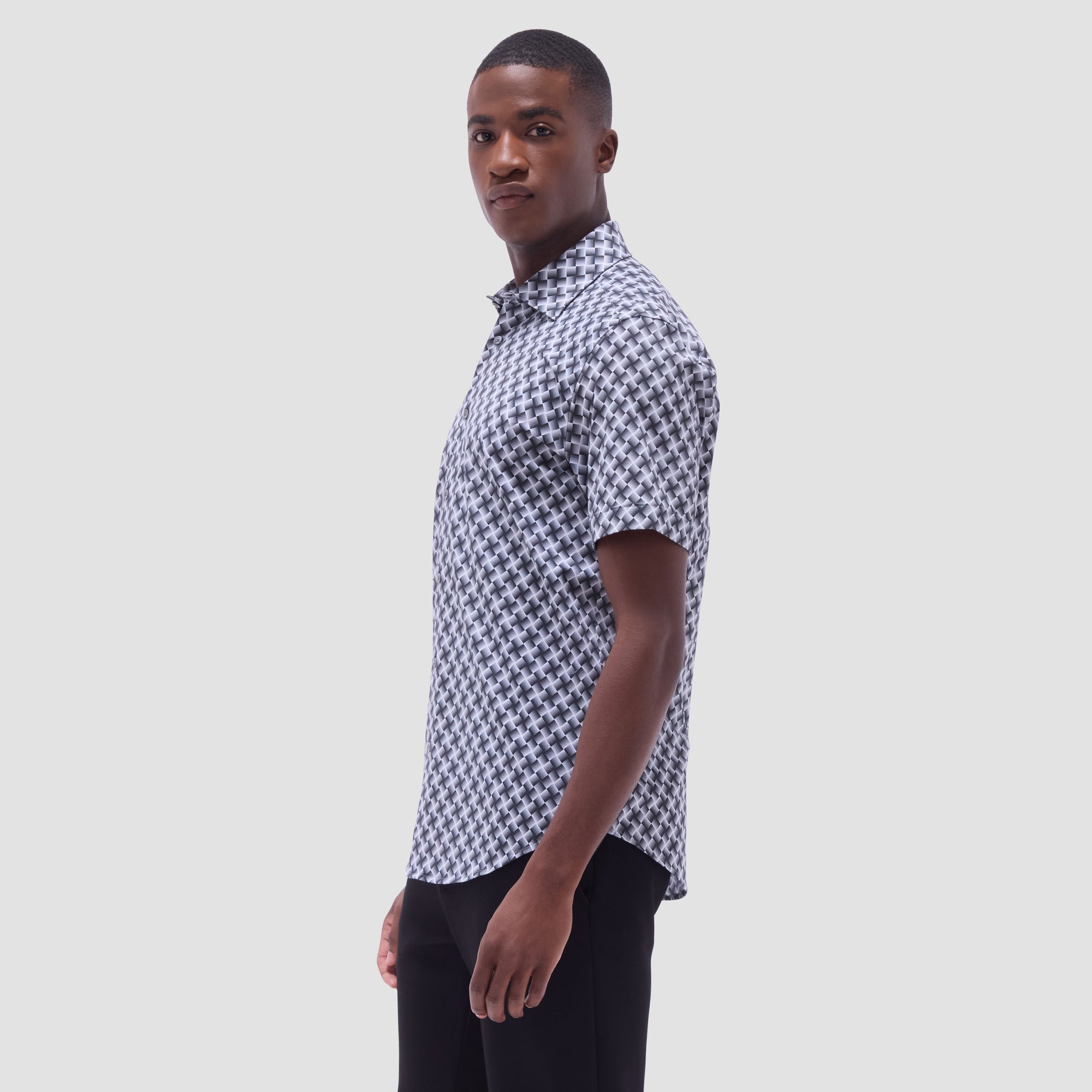 Miles Basketweave OoohCotton Short-Sleeve Shirt