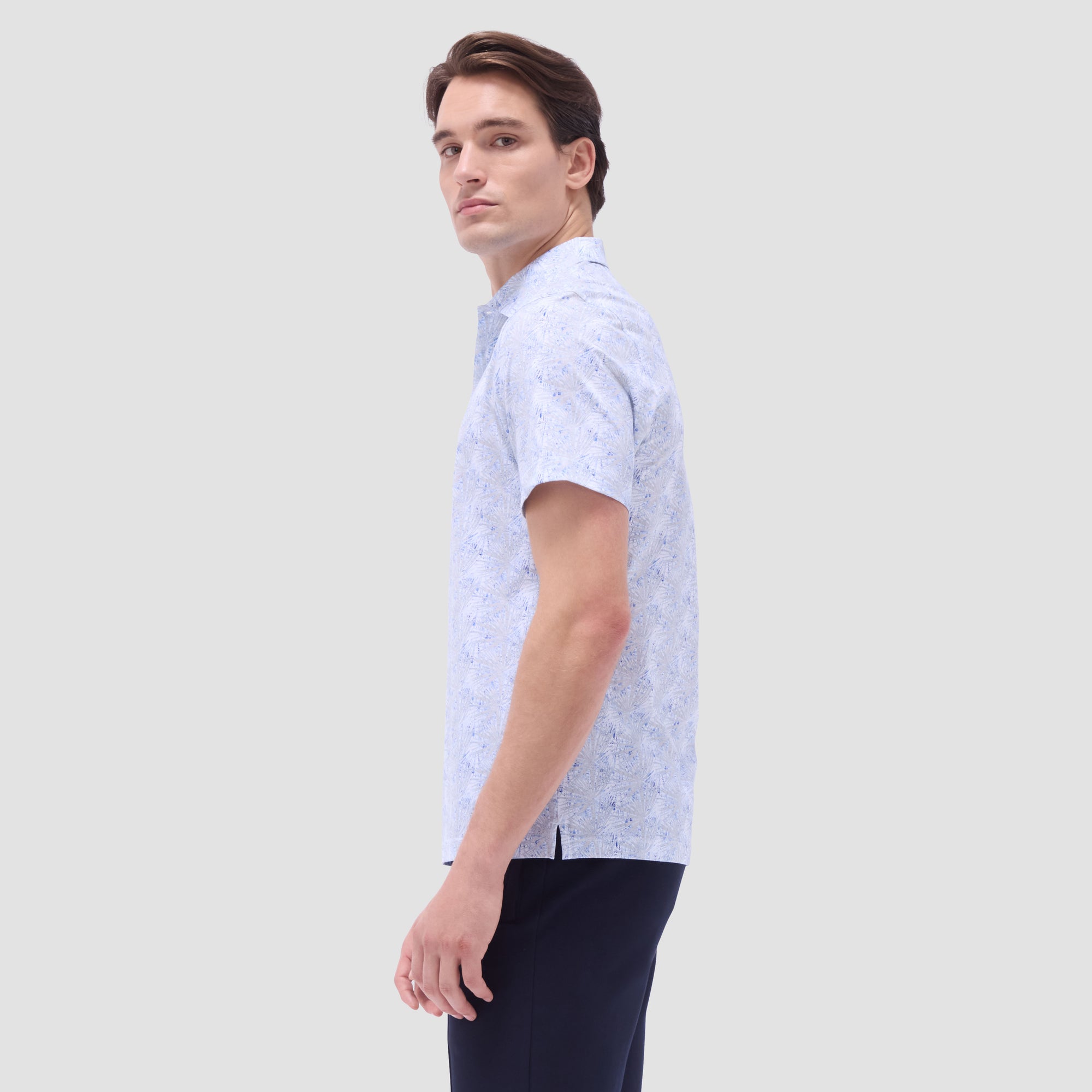 Victor Leaf Print OoohCotton Polo Shirt