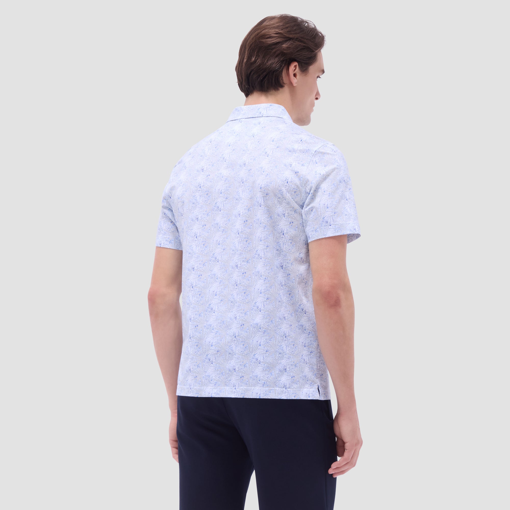Victor Leaf Print OoohCotton Polo Shirt