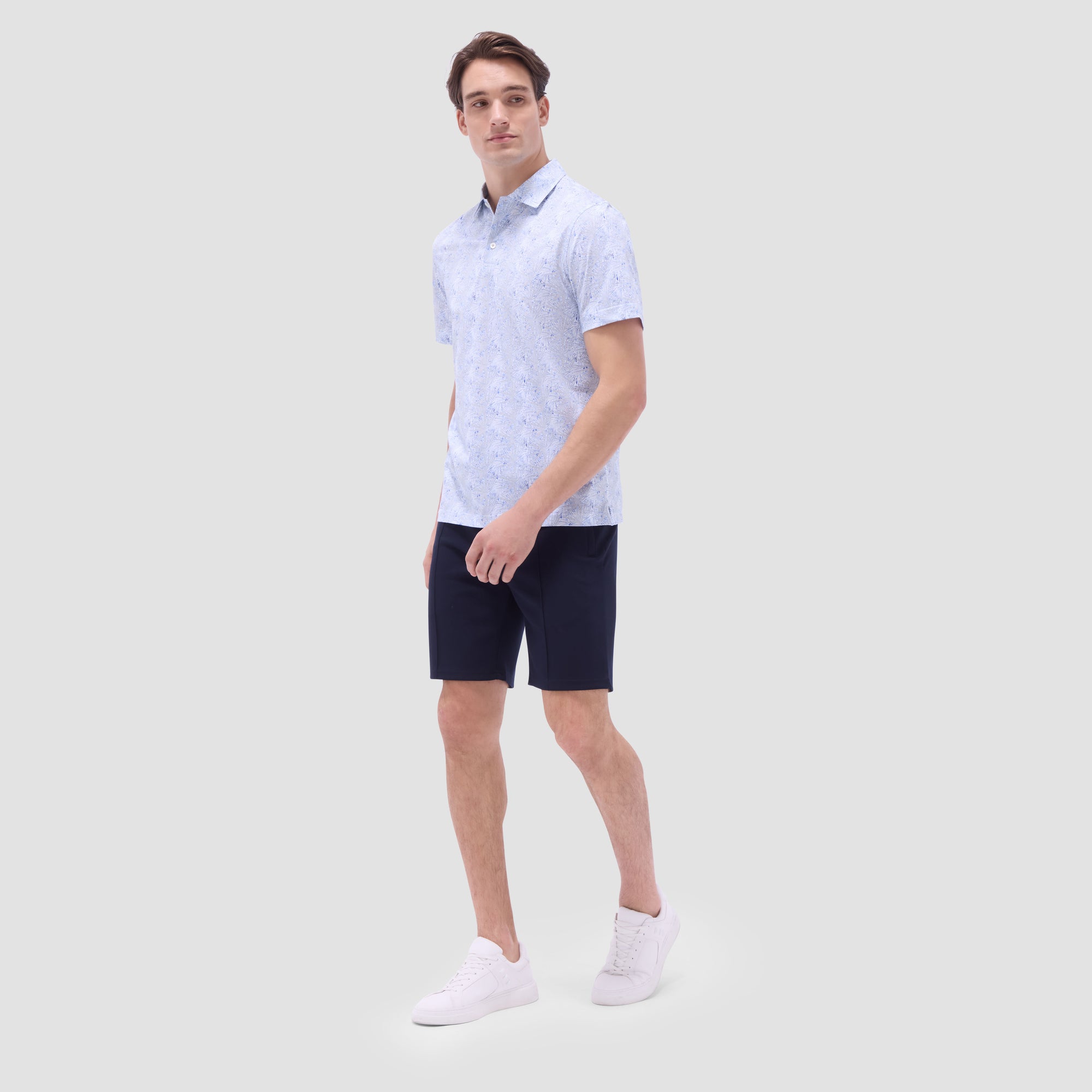 Victor Leaf Print OoohCotton Polo Shirt