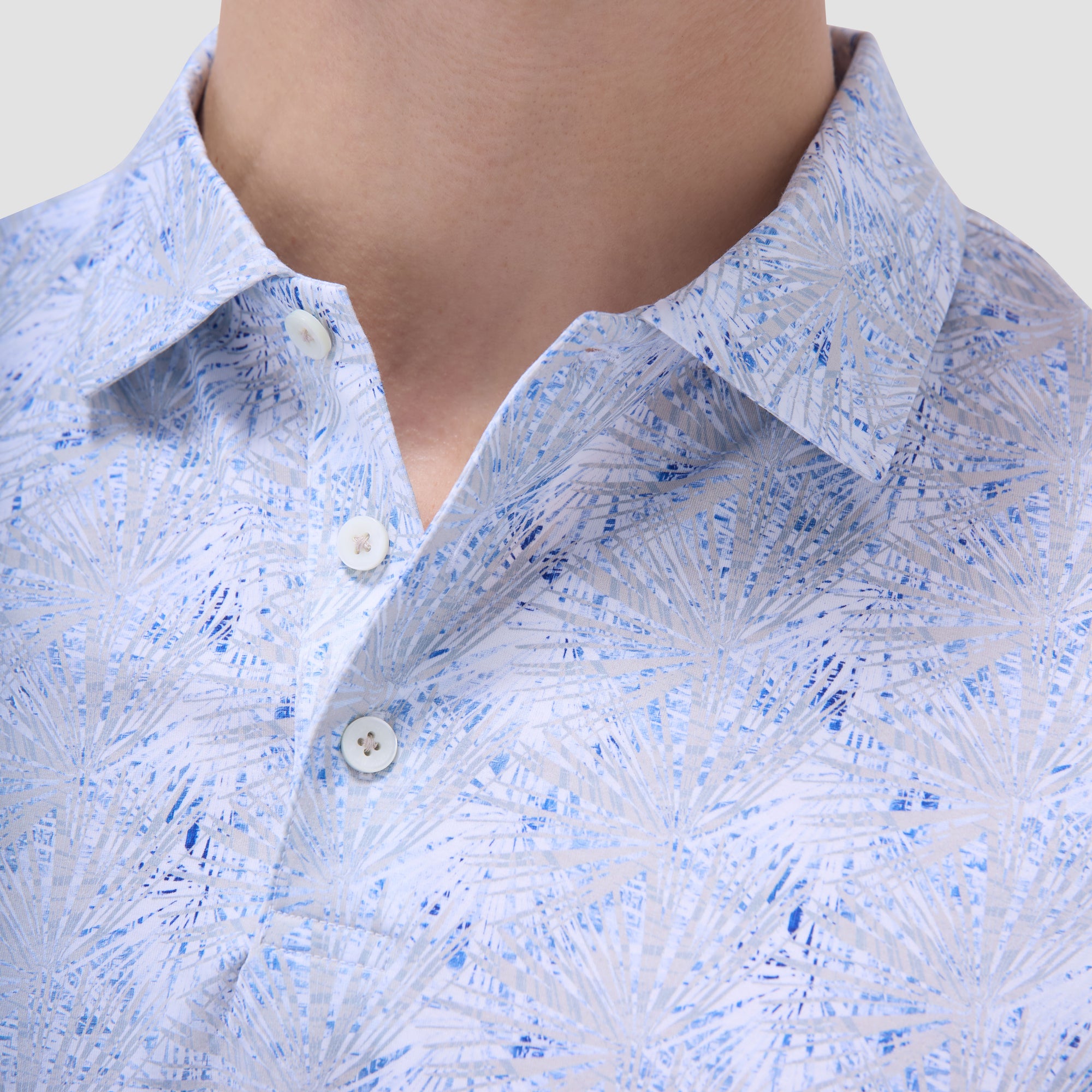 Victor Leaf Print OoohCotton Polo Shirt