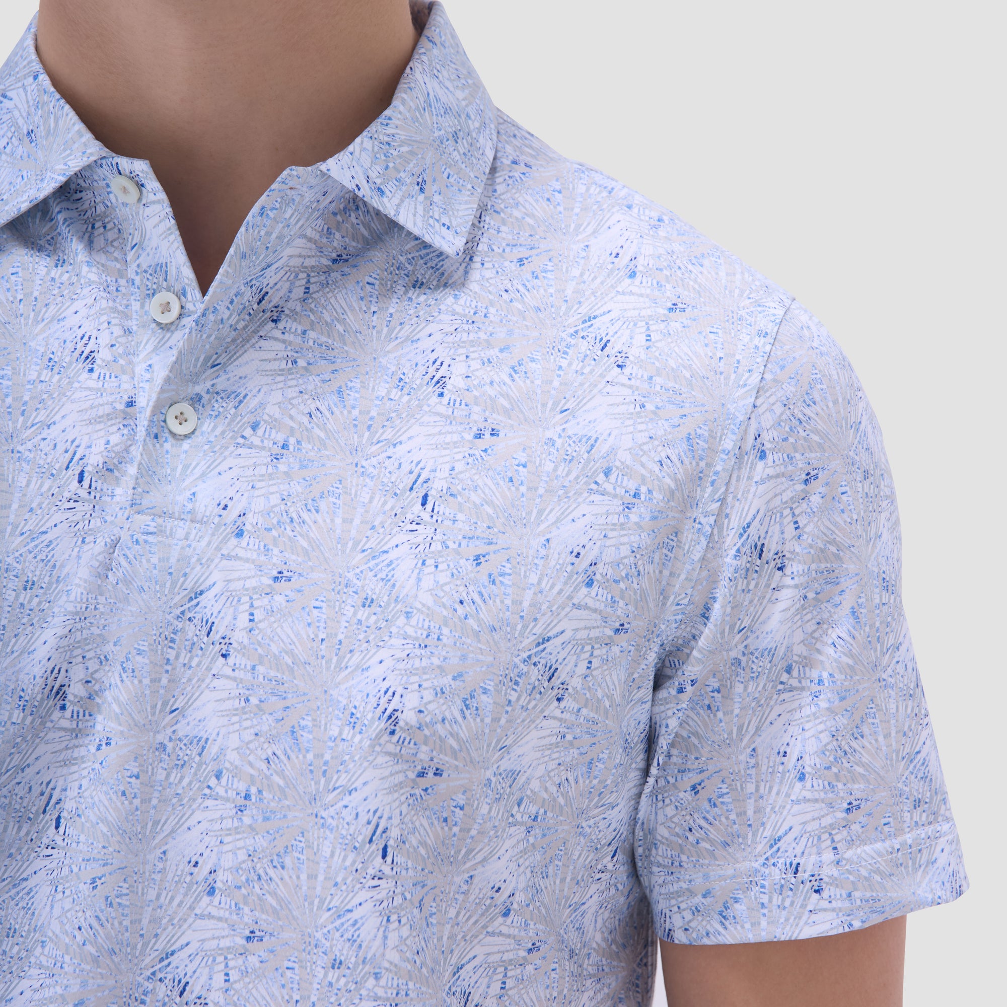 Victor Leaf Print OoohCotton Polo Shirt