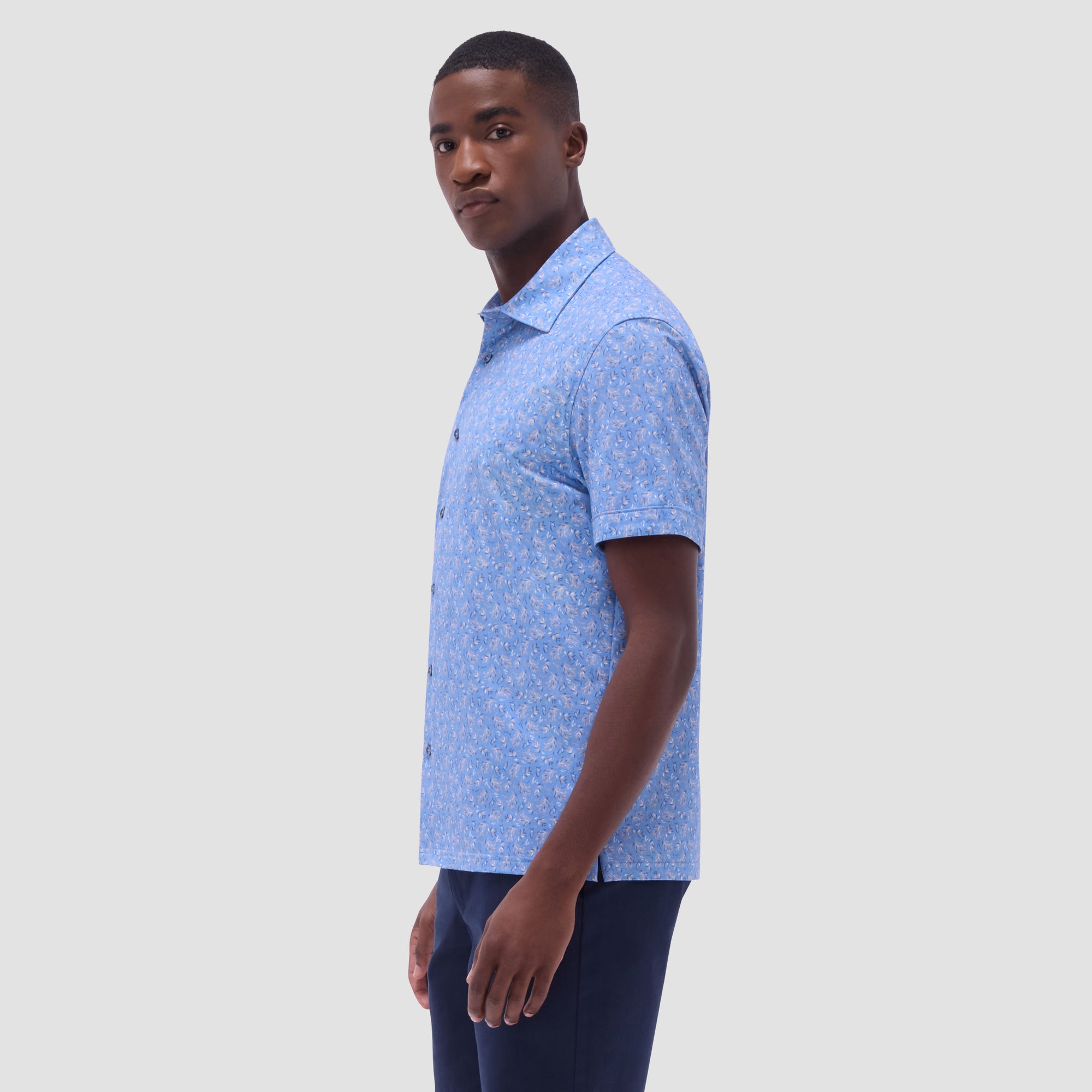 Milo Leaf Print OoohCotton Short-Sleeve Shirt