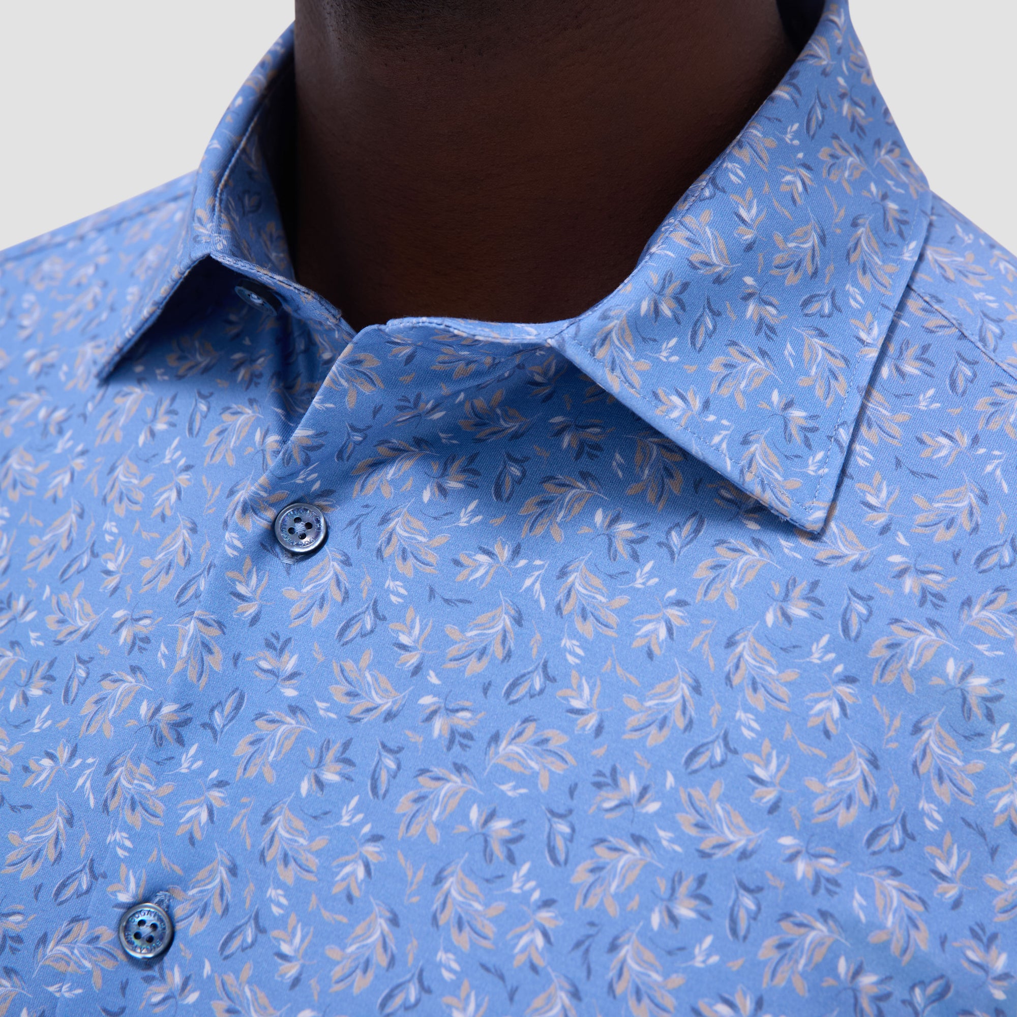 Milo Leaf Print OoohCotton Short-Sleeve Shirt