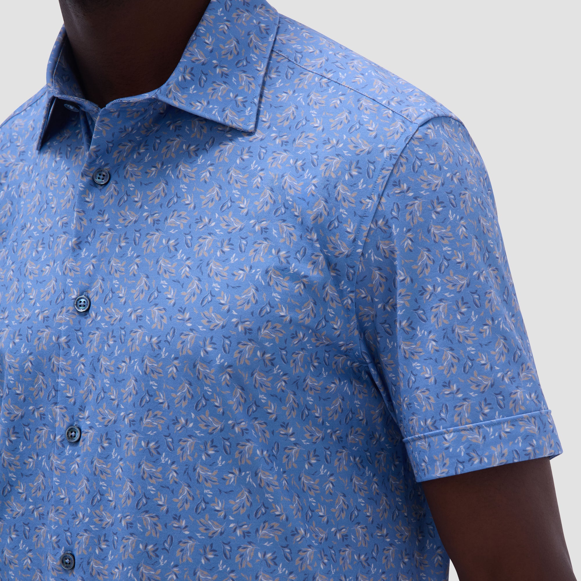 Milo Leaf Print OoohCotton Short-Sleeve Shirt