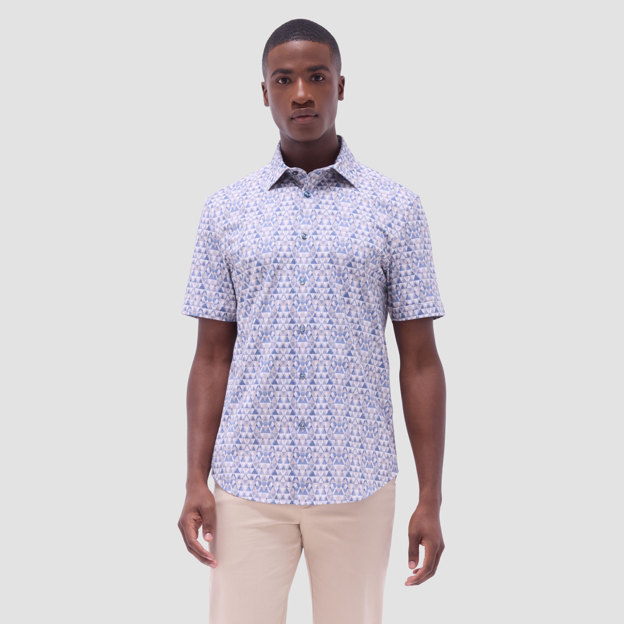 Miles Geometric OoohCotton Short-Sleeve Shirt