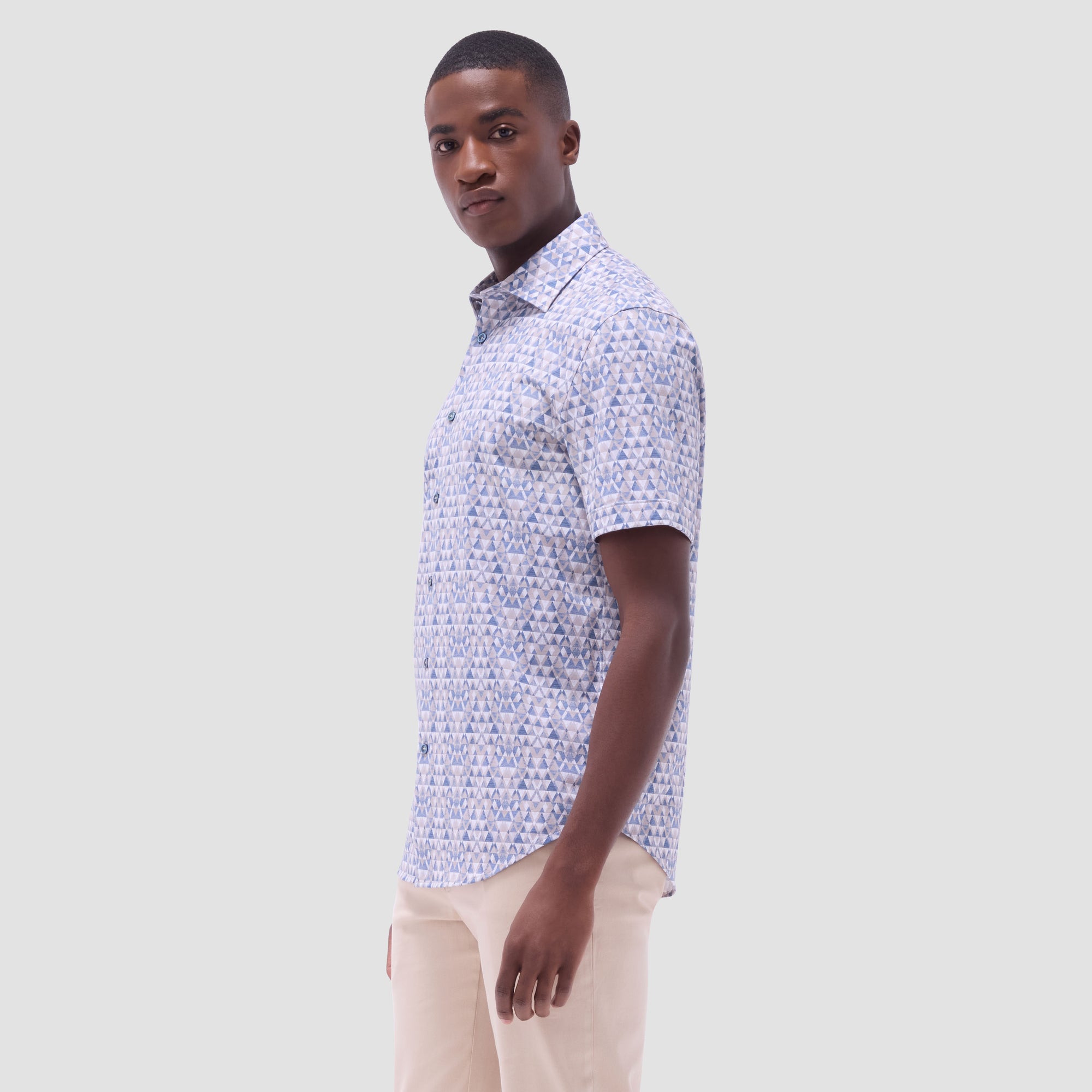 Miles Geometric OoohCotton Short-Sleeve Shirt