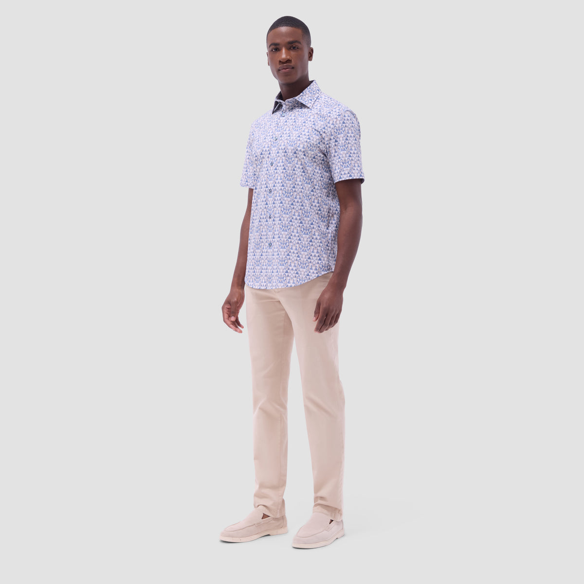 Miles Geometric OoohCotton Short-Sleeve Shirt
