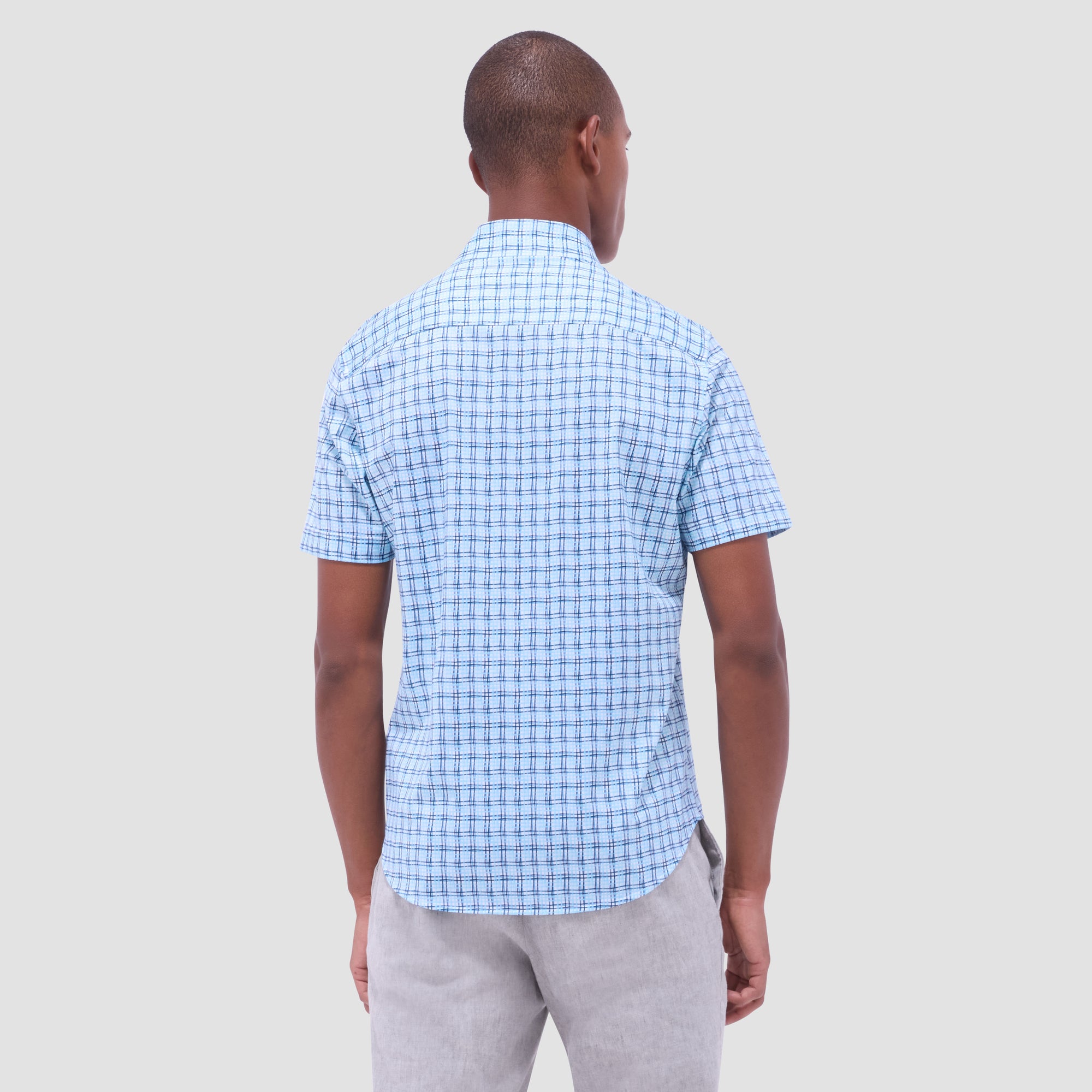 Miles Windowpane OoohCotton Short-Sleeve Shirt