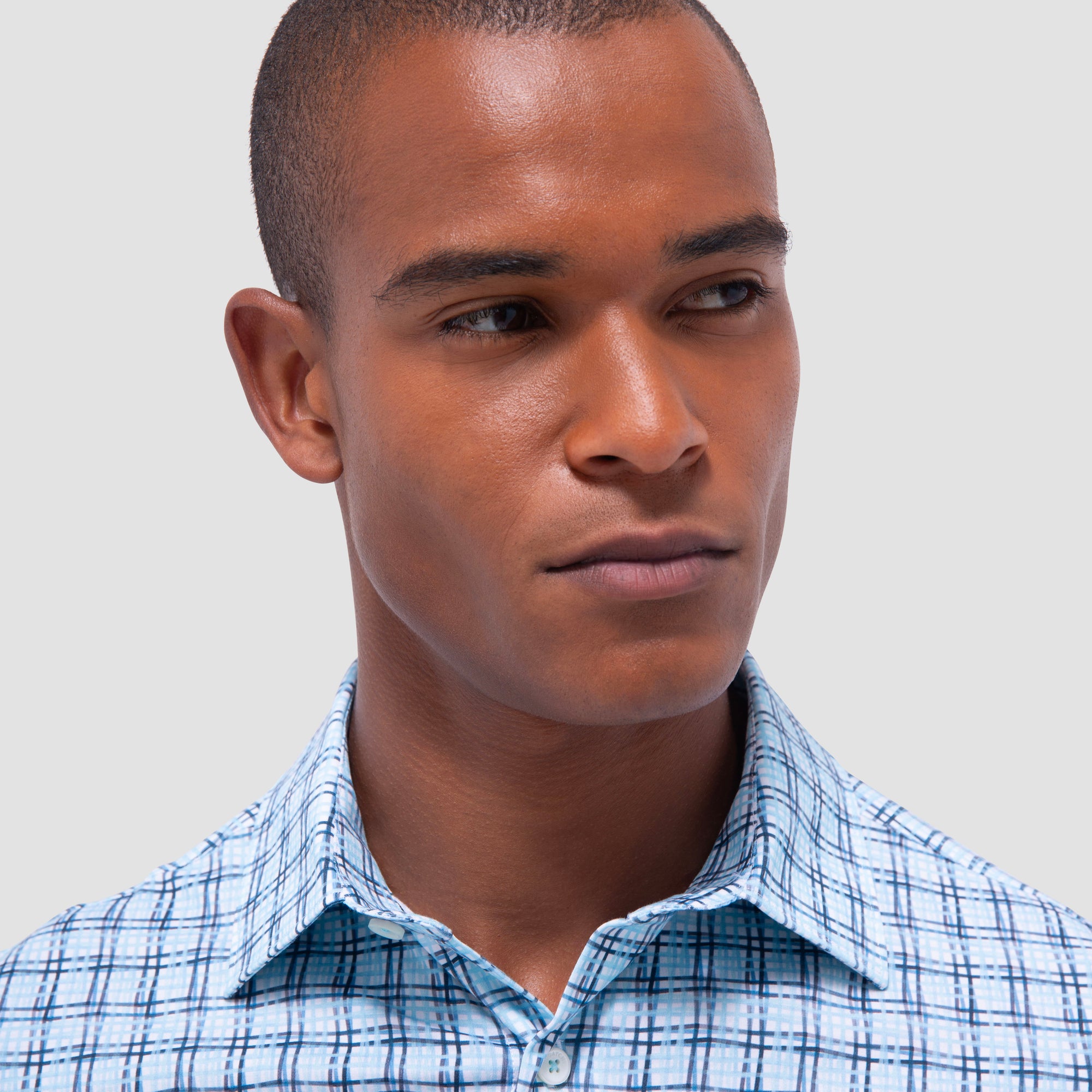 Miles Windowpane OoohCotton Short-Sleeve Shirt